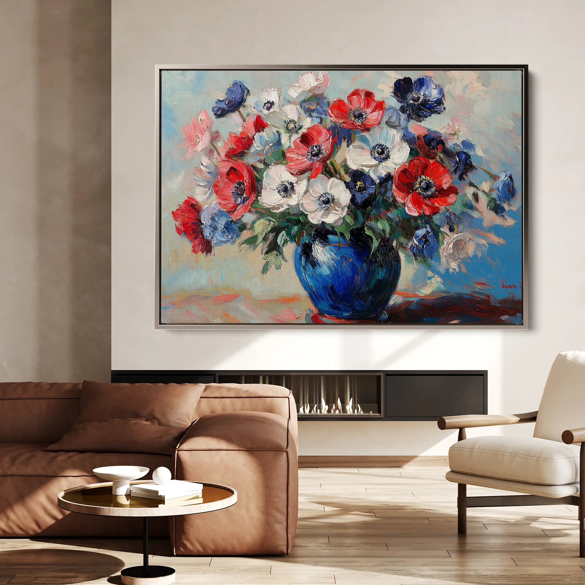 Floral 1158 Canvas Art 18" x 24" / 45 x 60 cm / Black