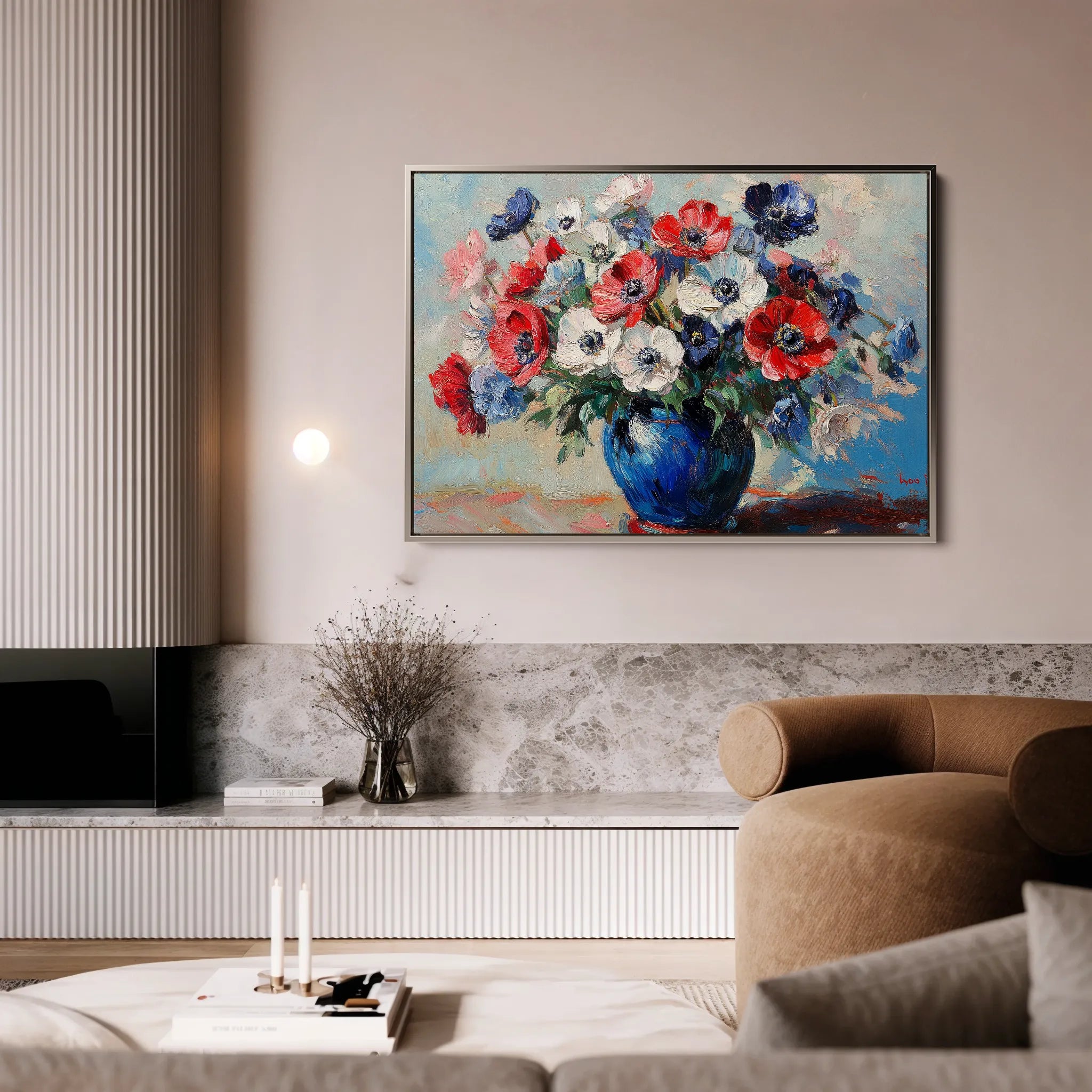 Floral 1158 Canvas Art 18" x 24" / 45 x 60 cm / Black