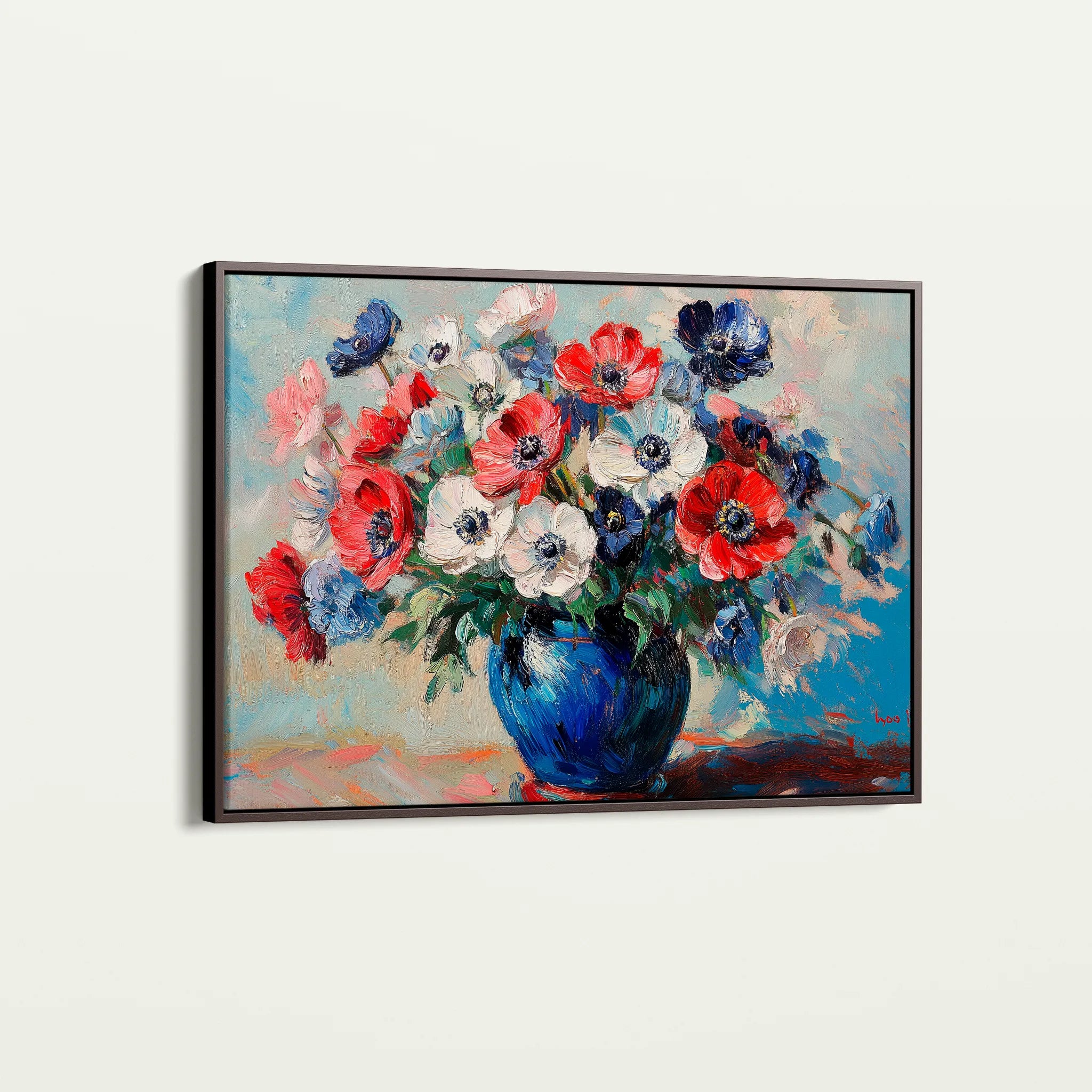 Floral 1158 Canvas Art 18" x 24" / 45 x 60 cm / Black