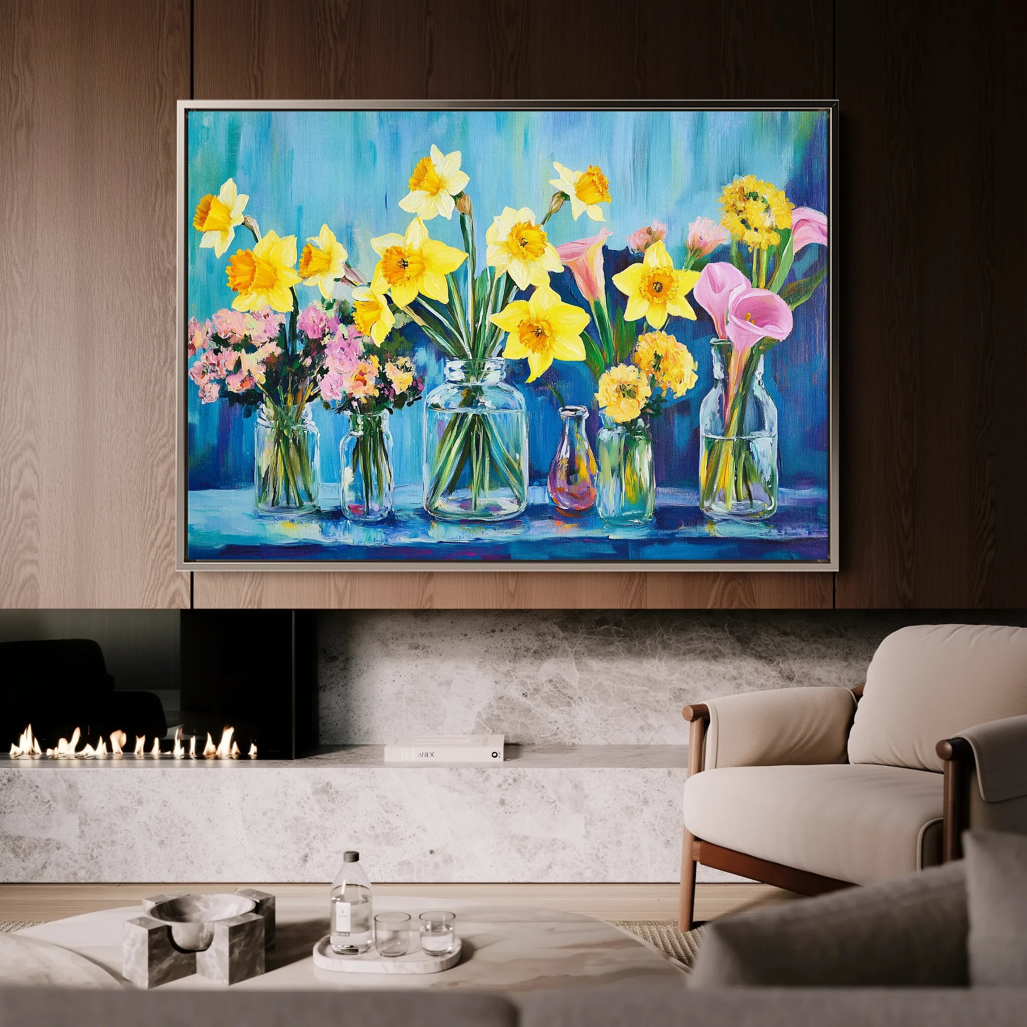 Floral 1159 Canvas Art 18" x 24" / 45 x 60 cm / Black