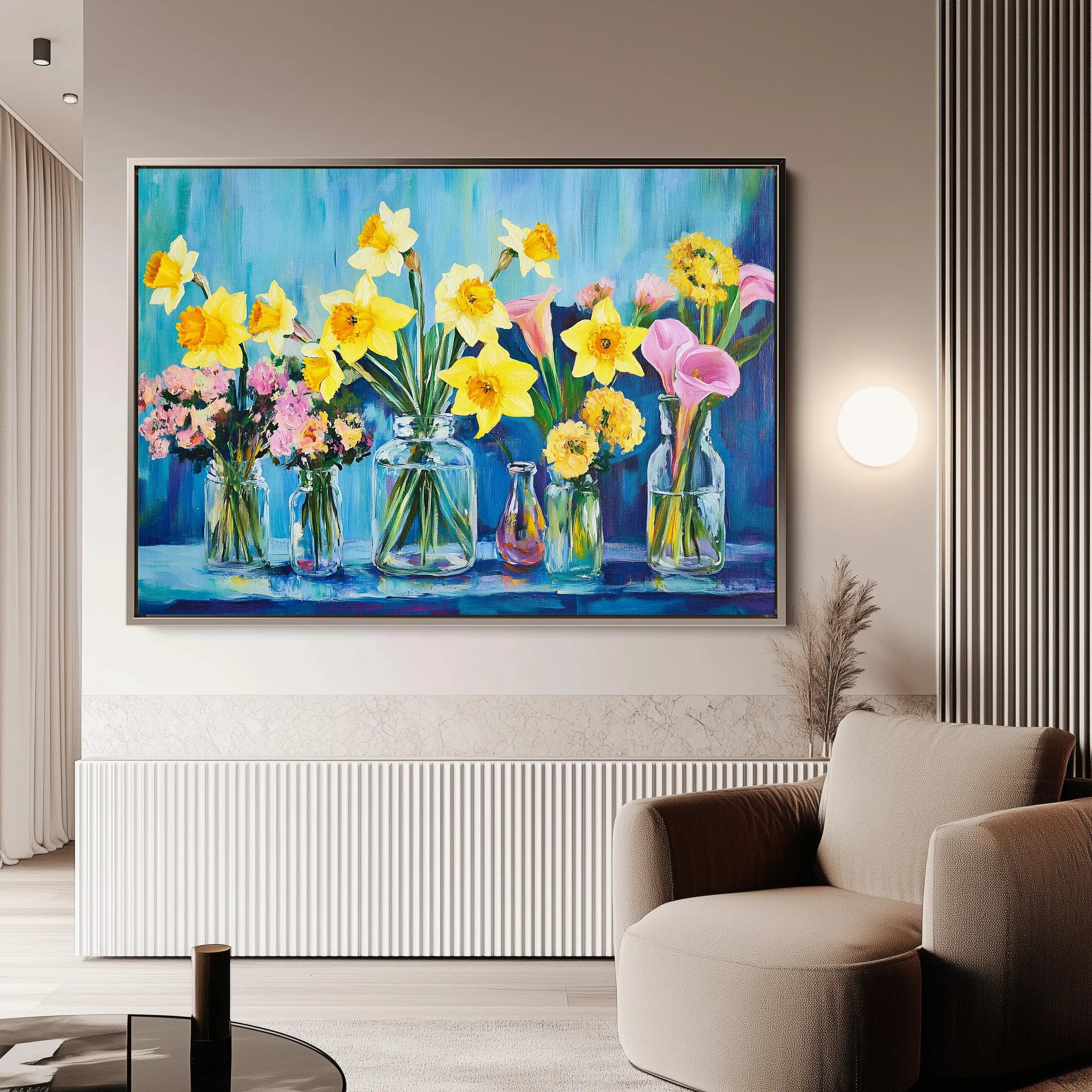 Floral 1159 Canvas Art 18" x 24" / 45 x 60 cm / Black