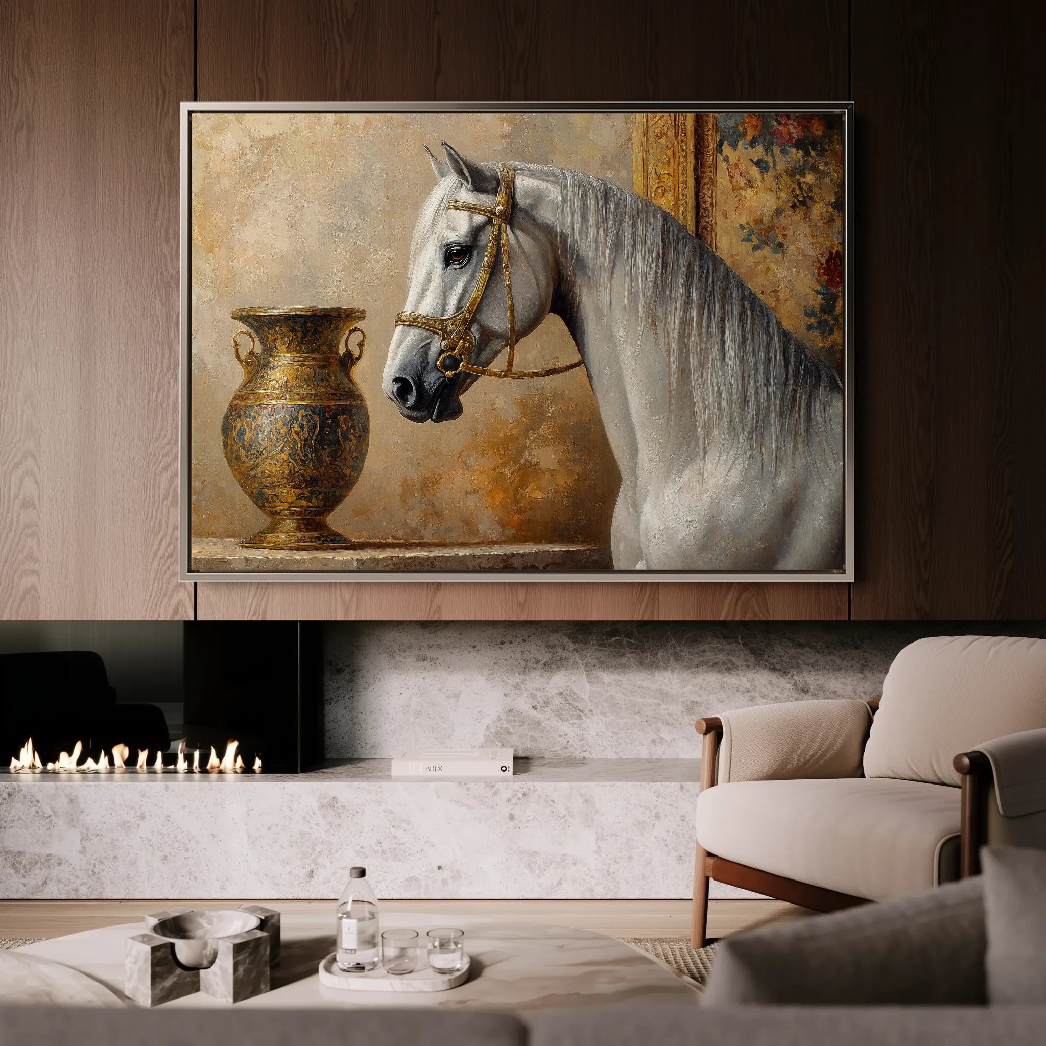 Horses 116 Canvas Art 18" x 24" / 45 x 60 cm / Black