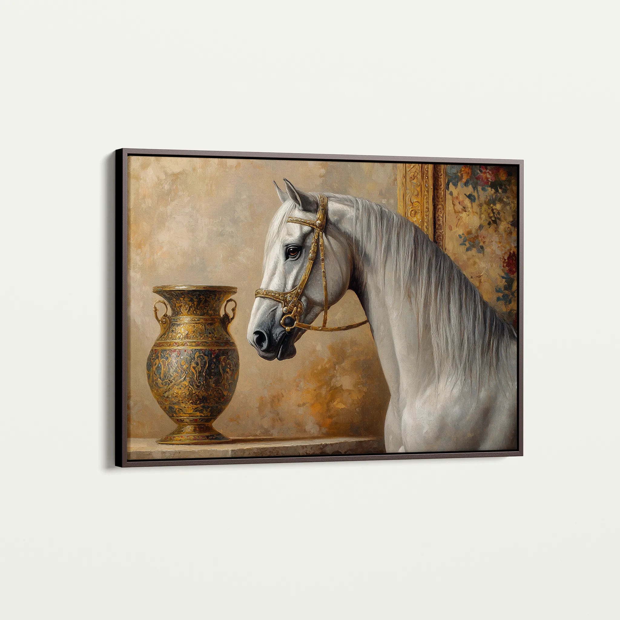 Horses 116 Canvas Art 18" x 24" / 45 x 60 cm / Black