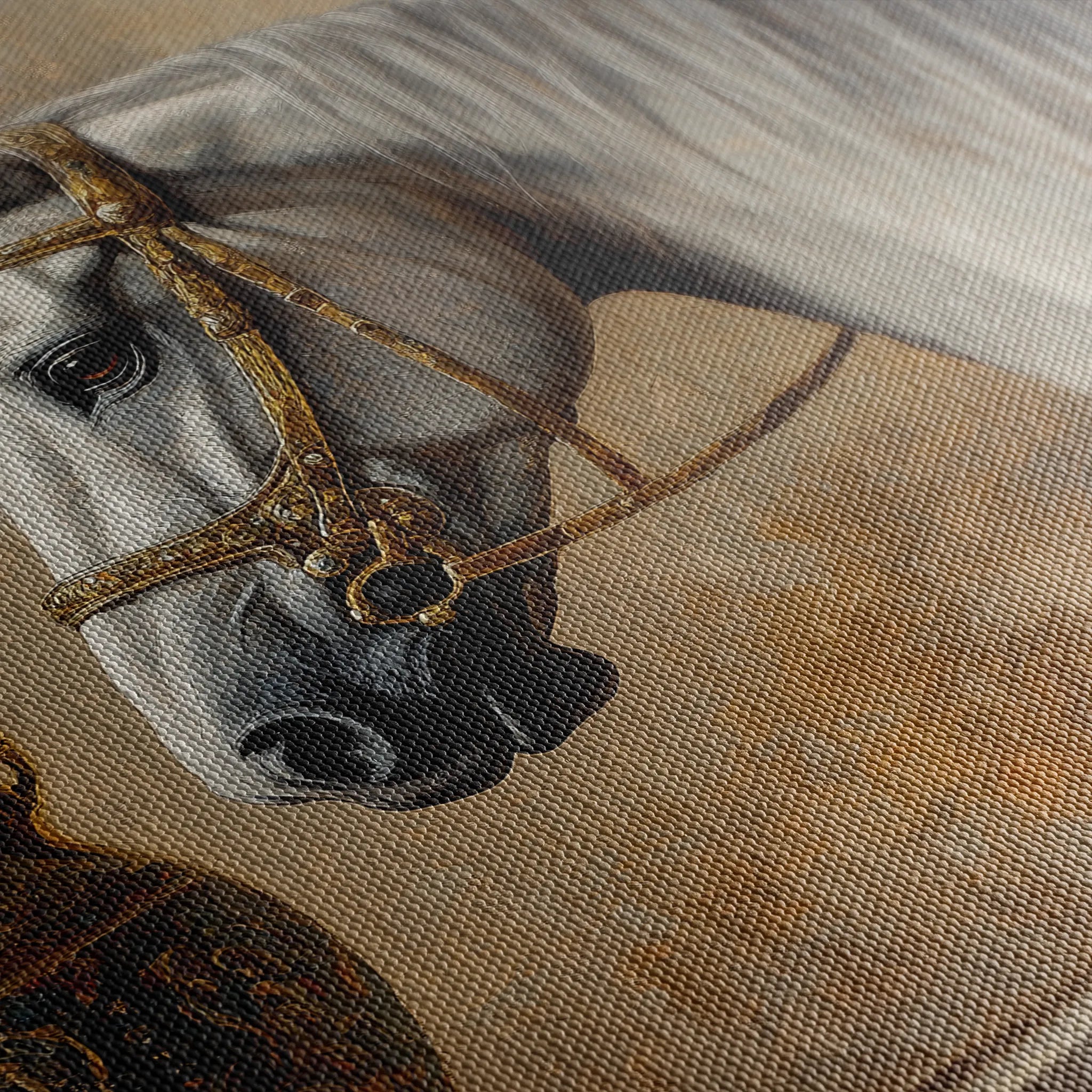 Horses 116 Canvas Art 18" x 24" / 45 x 60 cm / Black