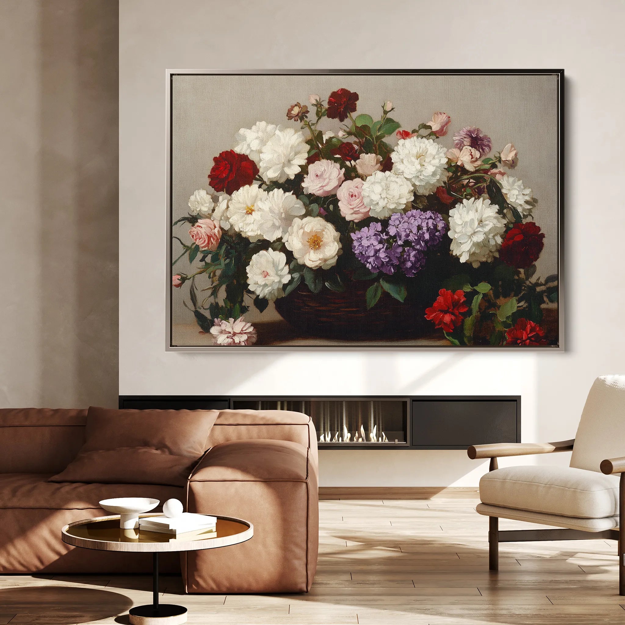 Floral 1160 Canvas Art 18" x 24" / 45 x 60 cm / Black