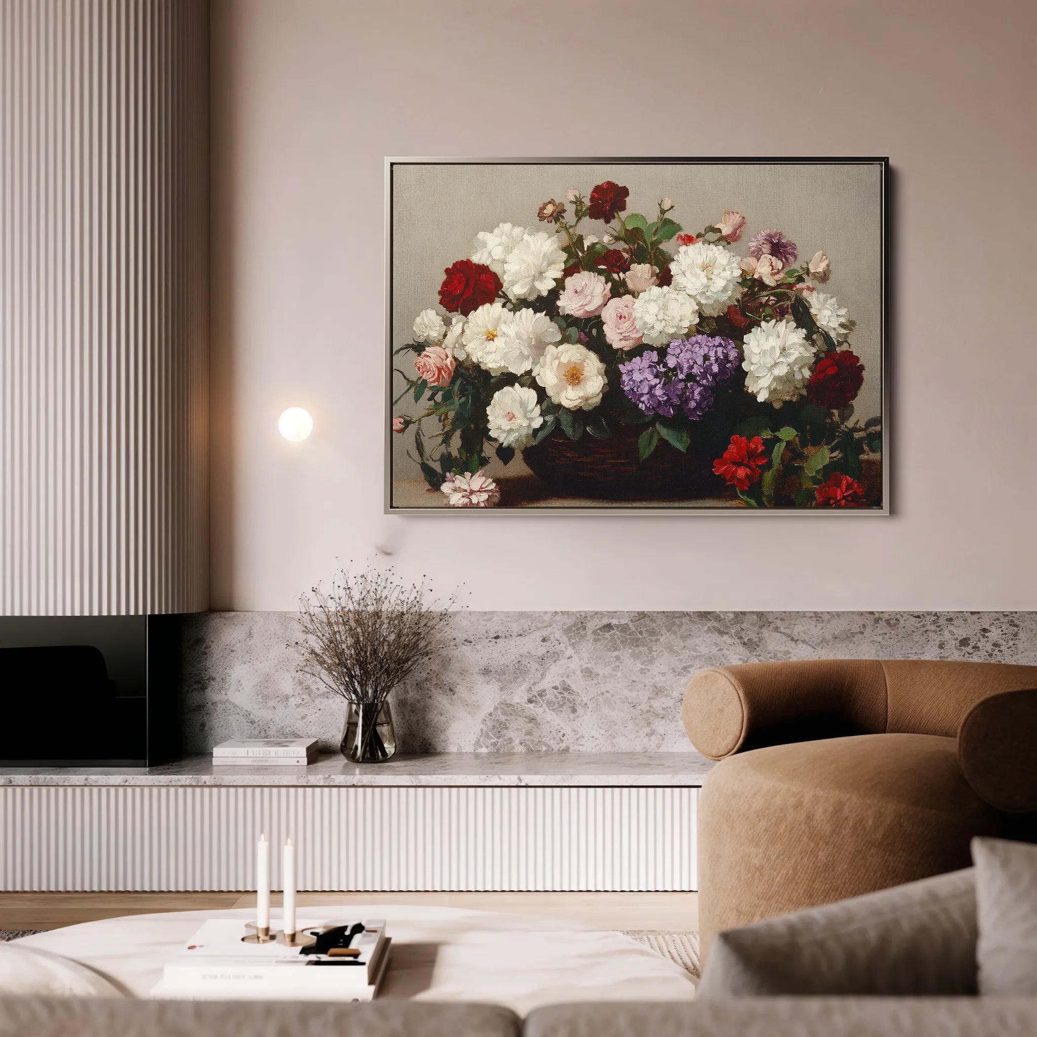 Floral 1160 Canvas Art 18" x 24" / 45 x 60 cm / Black