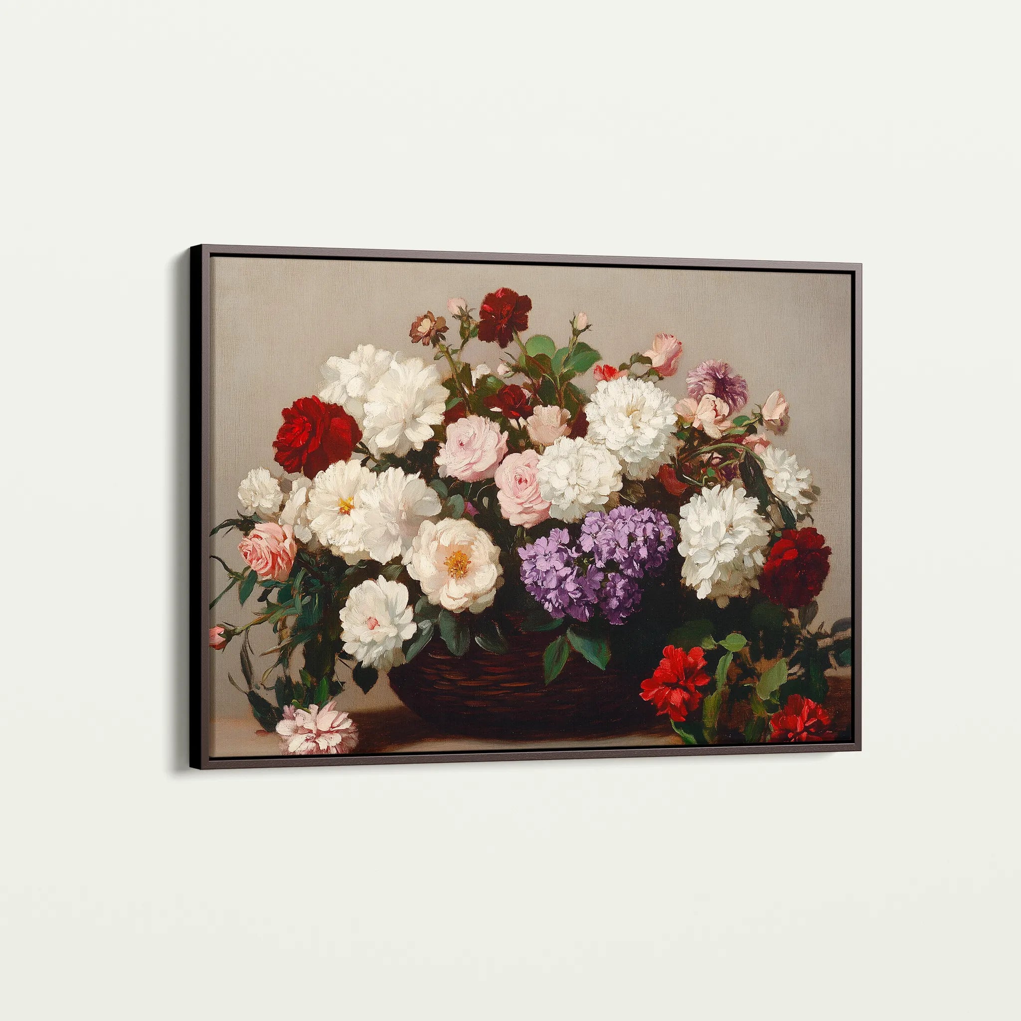 Floral 1160 Canvas Art 18" x 24" / 45 x 60 cm / Black