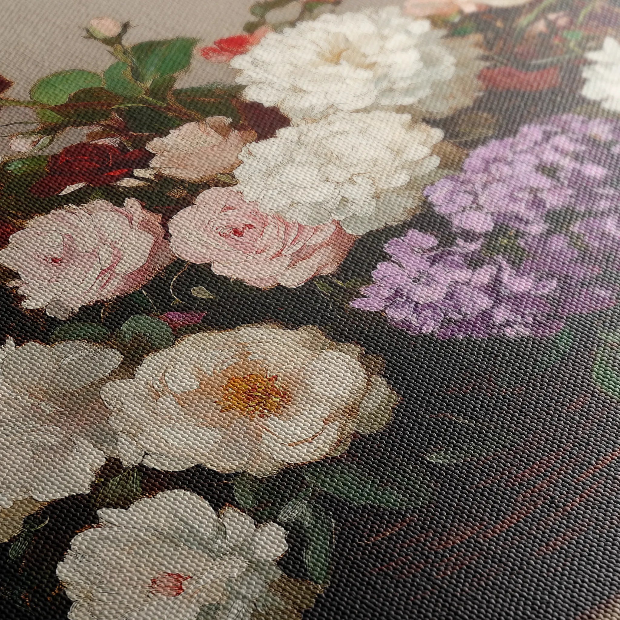 Floral 1160 Canvas Art 18" x 24" / 45 x 60 cm / Black