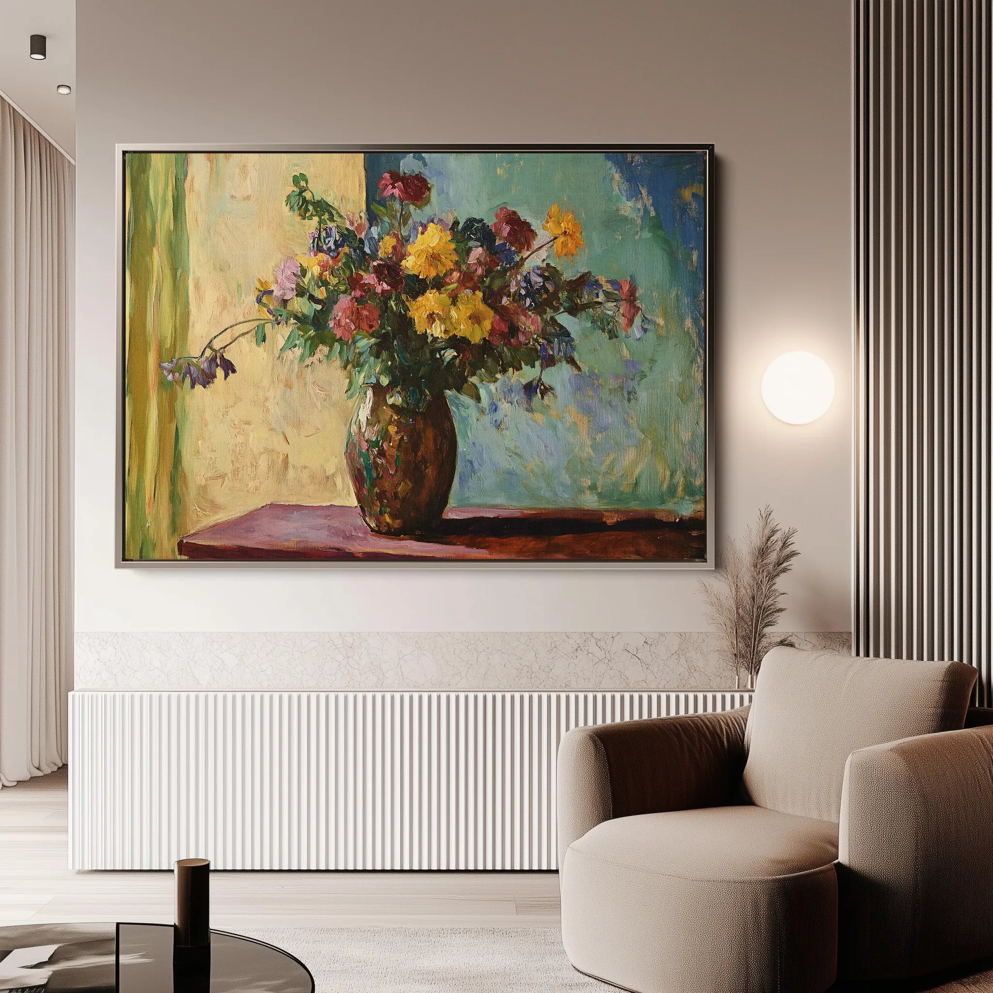 Floral 1162 Canvas Art 18" x 24" / 45 x 60 cm / Black