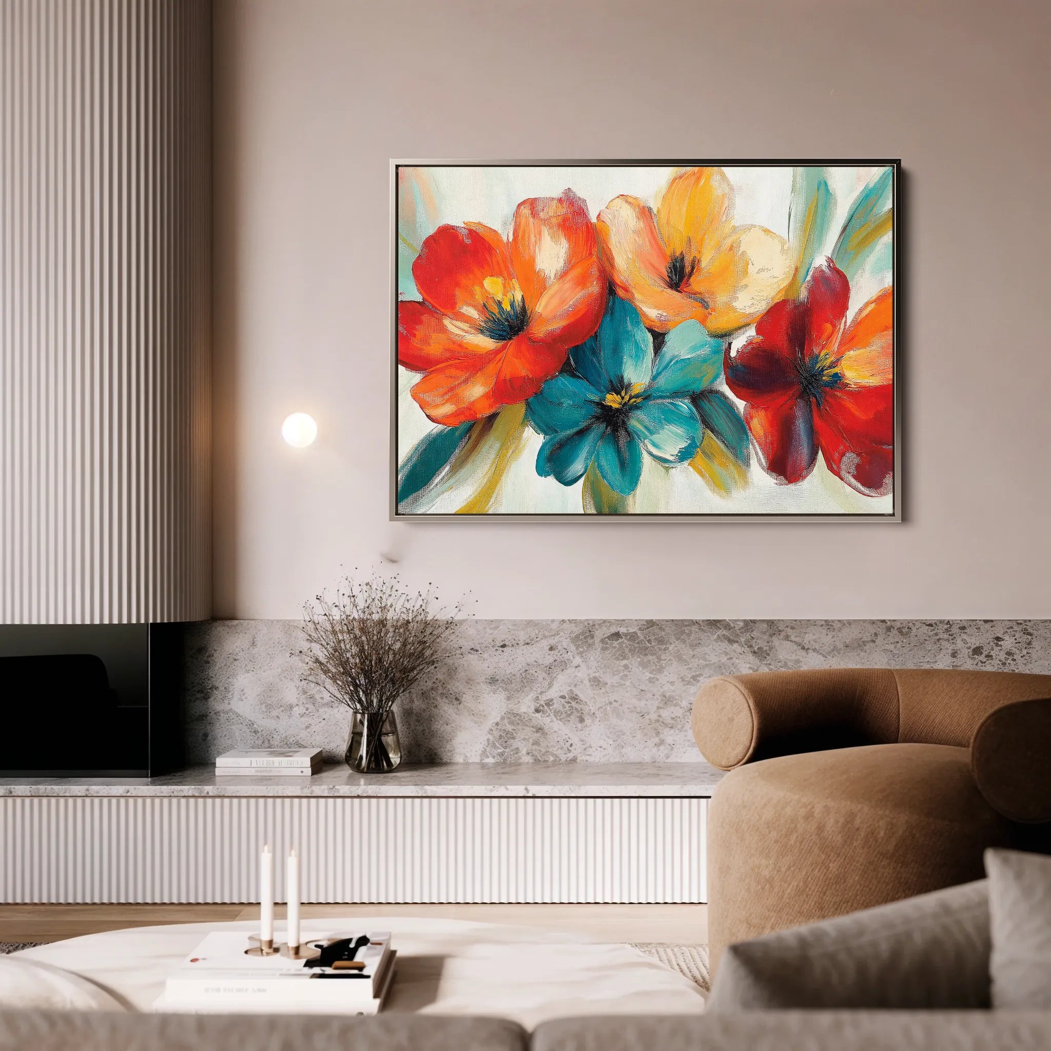 Floral 1163 Canvas Art 18" x 24" / 45 x 60 cm / Black