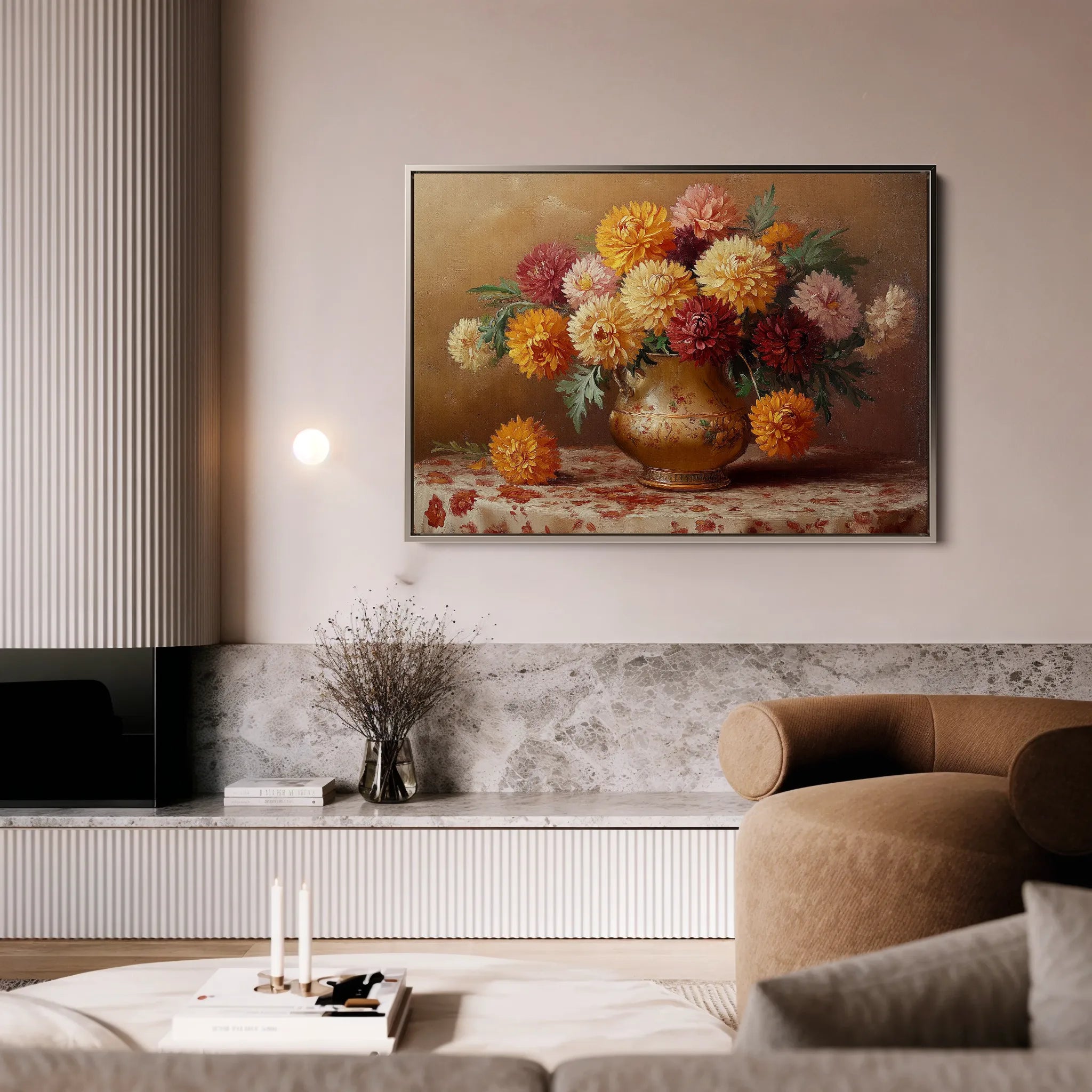 Floral 1164 Canvas Art 18" x 24" / 45 x 60 cm / Black