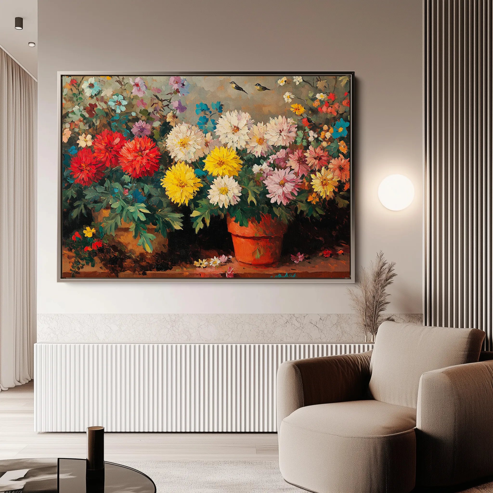 Floral 1167 Canvas Art 18" x 24" / 45 x 60 cm / Black