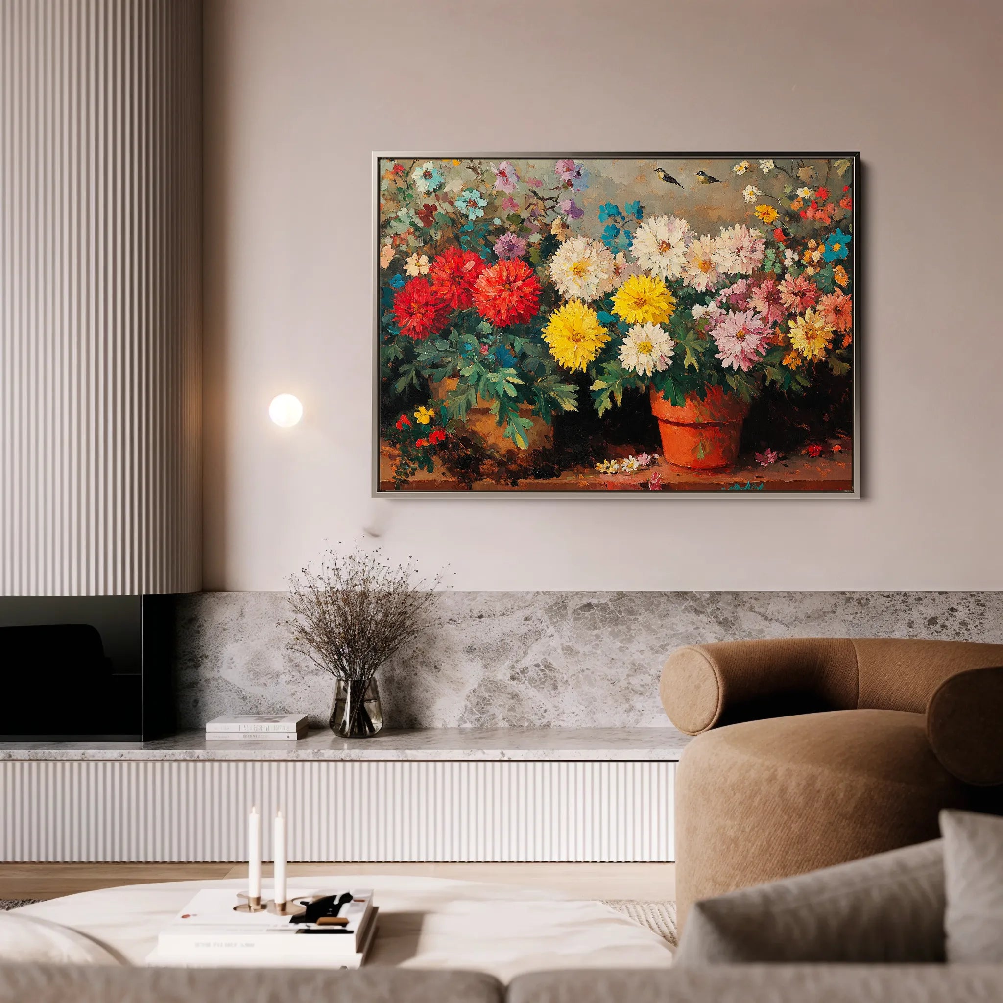 Floral 1167 Canvas Art 18" x 24" / 45 x 60 cm / Black