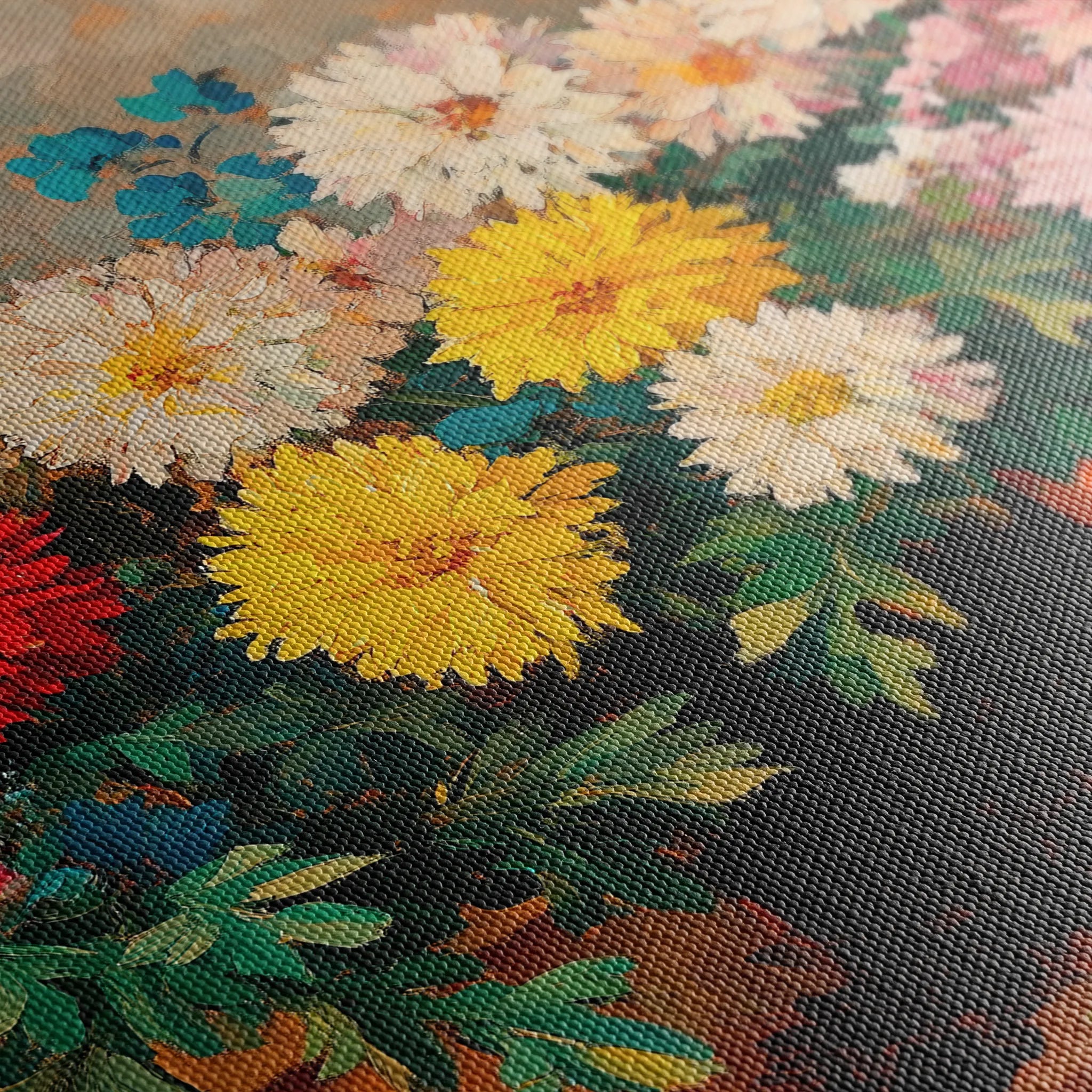 Floral 1167 Canvas Art 18" x 24" / 45 x 60 cm / Black