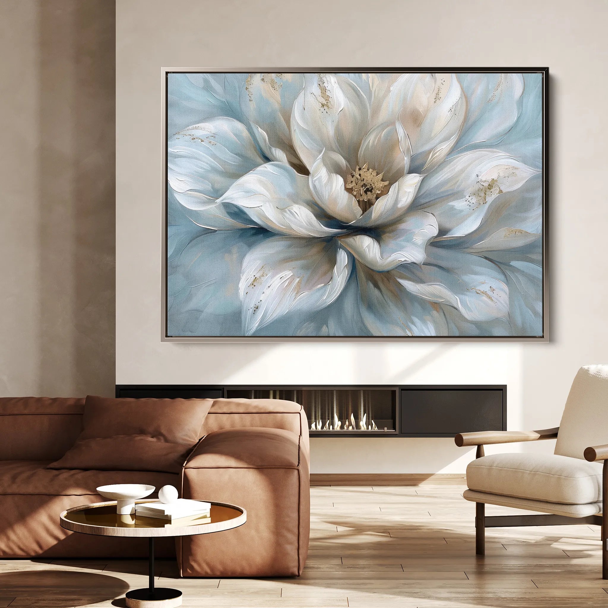 Floral 117 Canvas Art 18" x 24" / 45 x 60 cm / Black
