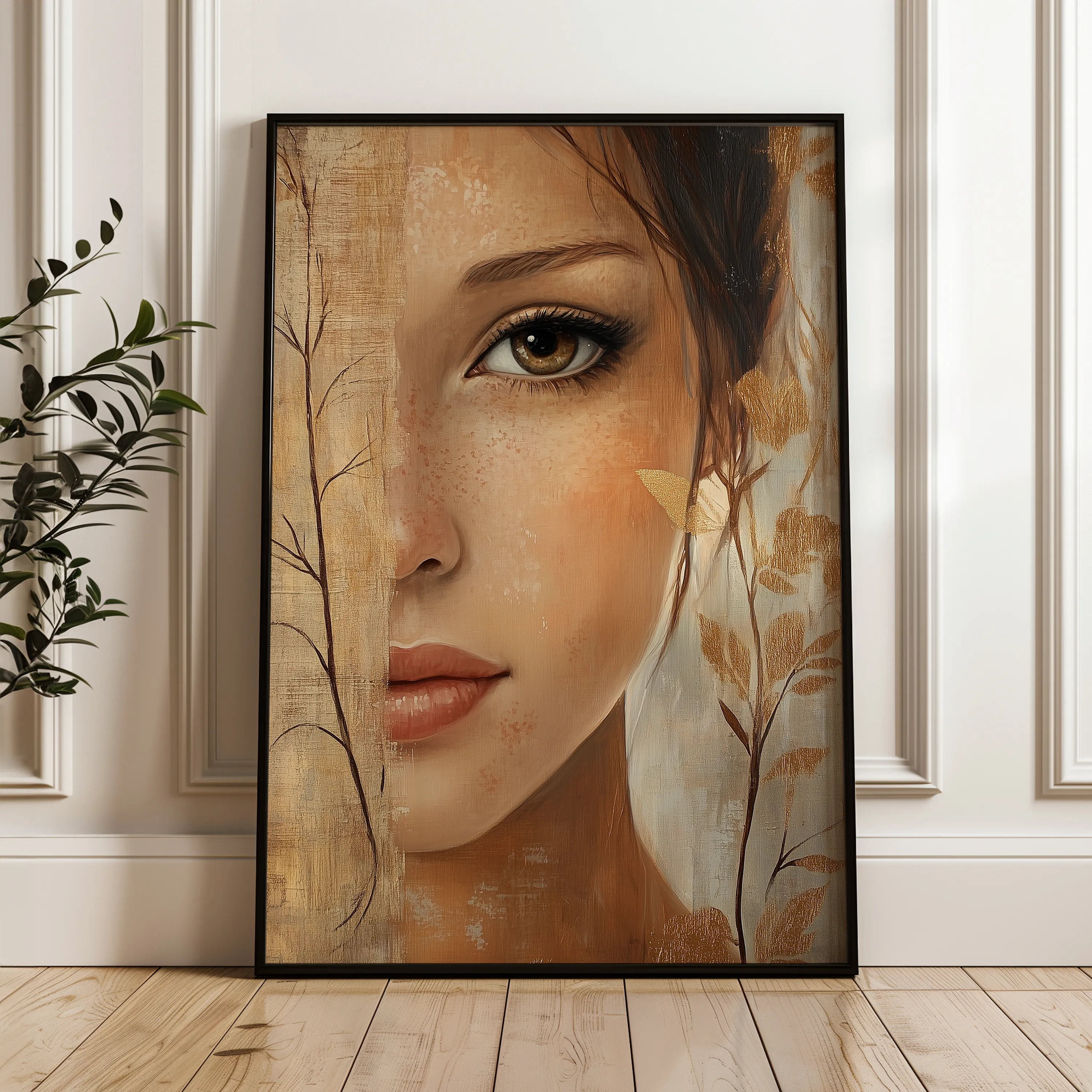 Portrait 117 Canvas Art 18" x 24" / 45 x 60 cm / Black