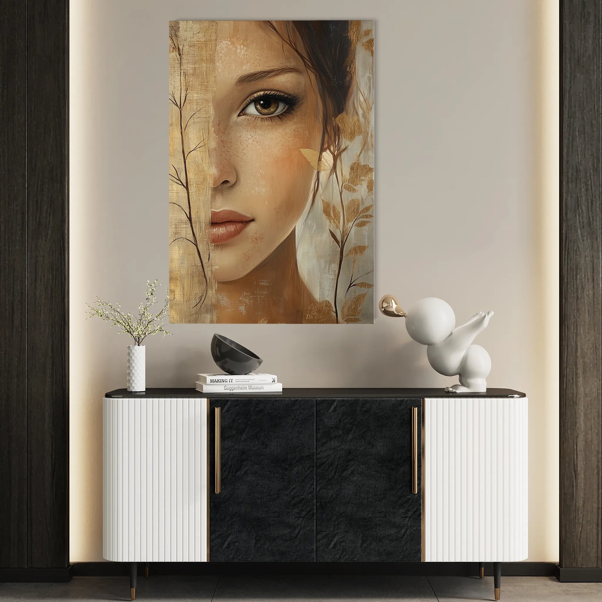 Portrait 117 Canvas Art 18" x 24" / 45 x 60 cm / Black