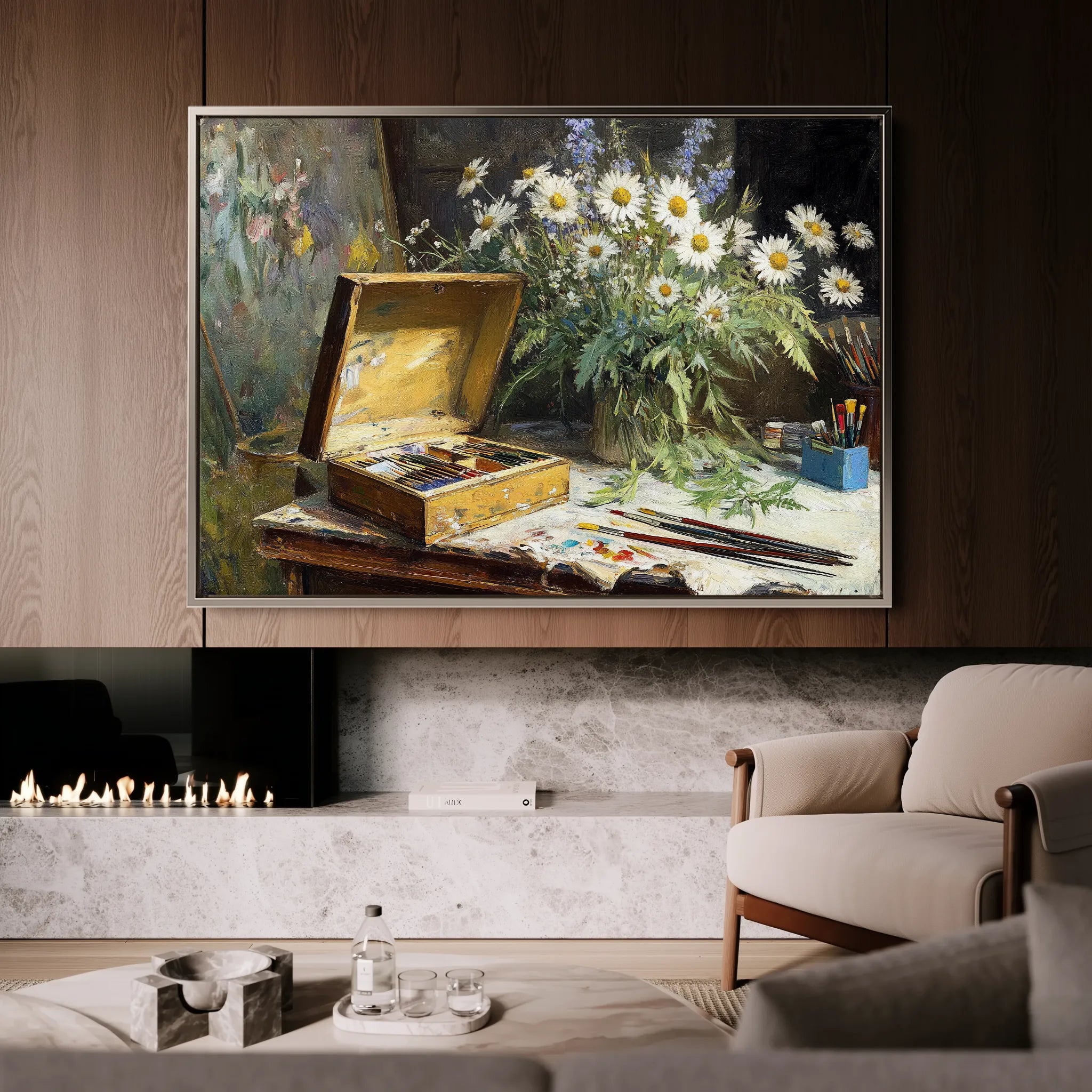 Floral 1174 Canvas Art 18" x 24" / 45 x 60 cm / Black