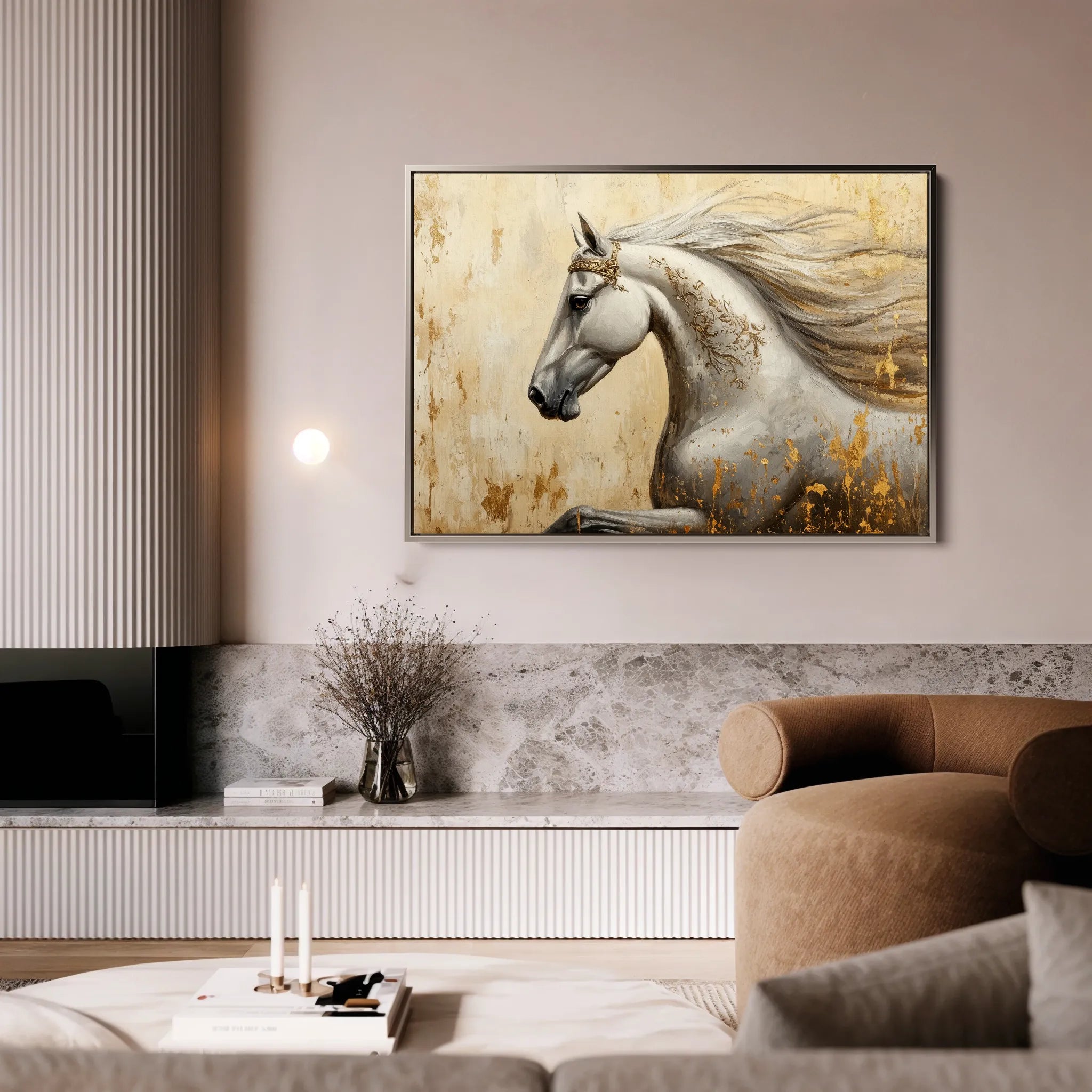 Horses 118 Canvas Art 18" x 24" / 45 x 60 cm / Black