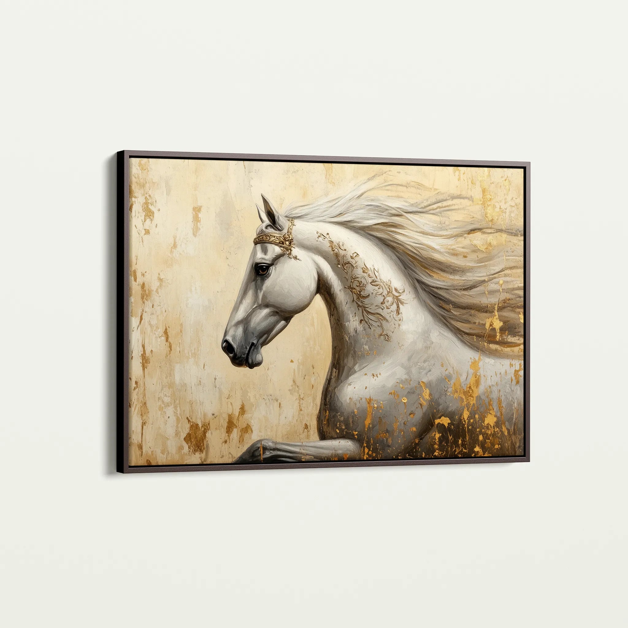 Horses 118 Canvas Art 18" x 24" / 45 x 60 cm / Black