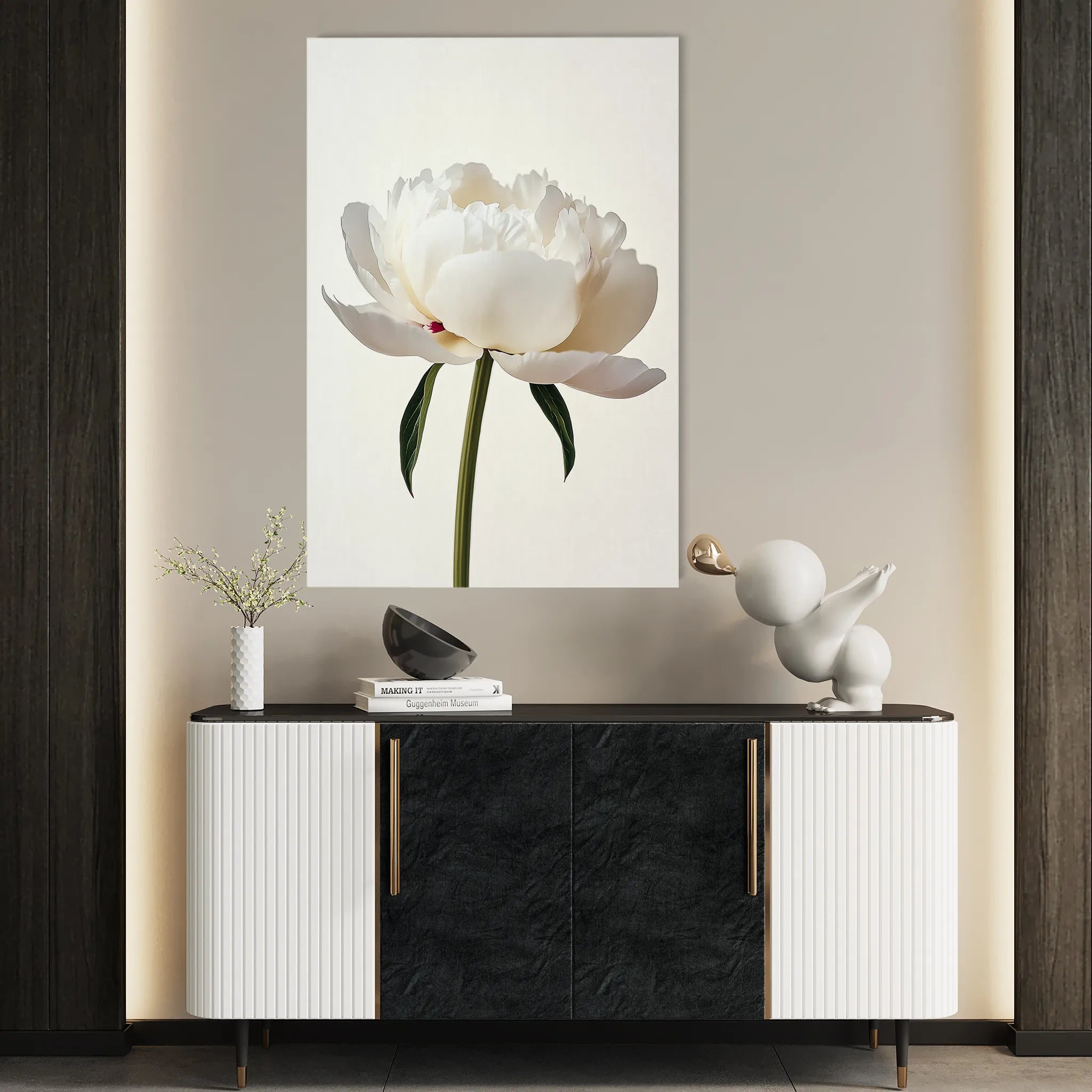 Floral 1216 Canvas Art 18" x 24" / 45 x 60 cm / Black