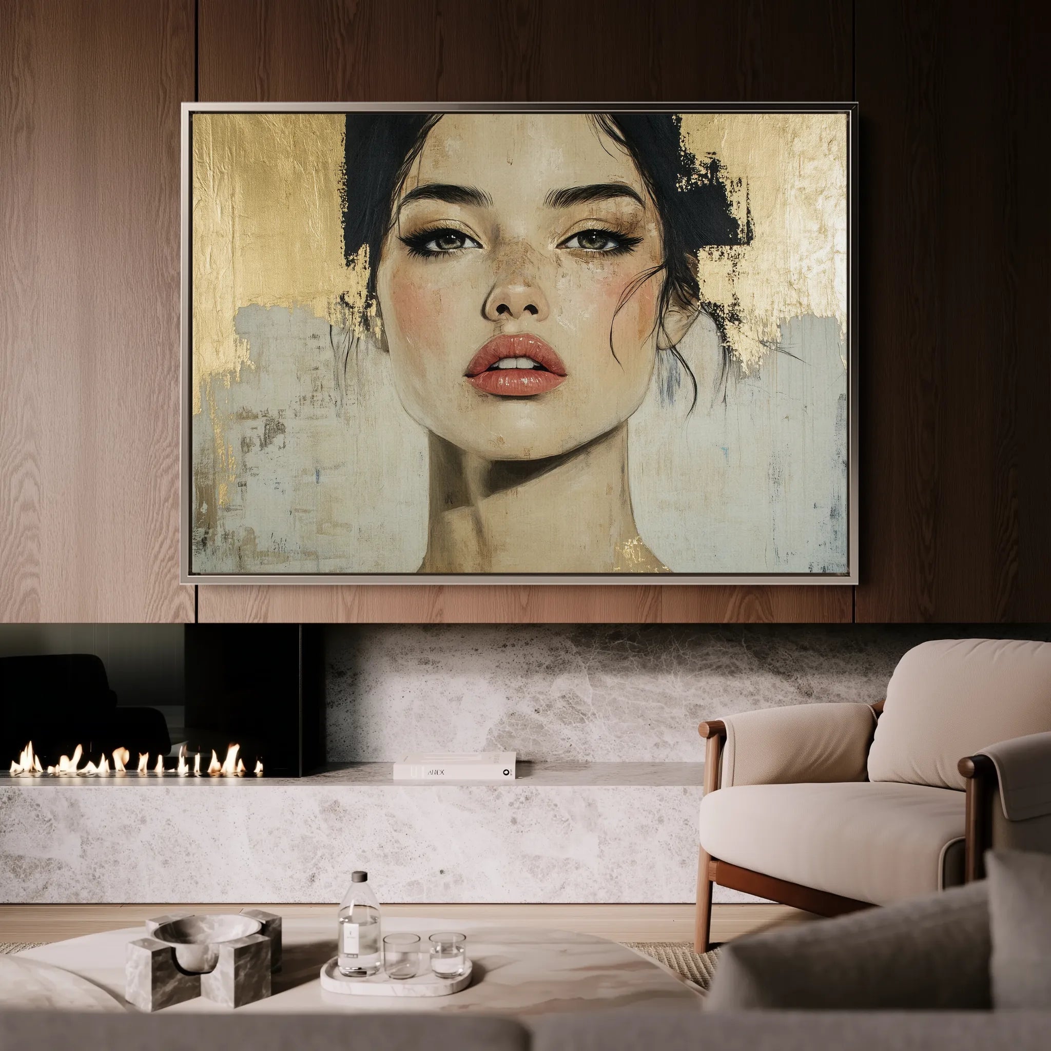 Portrait 122 Canvas Art 18" x 24" / 45 x 60 cm / Black