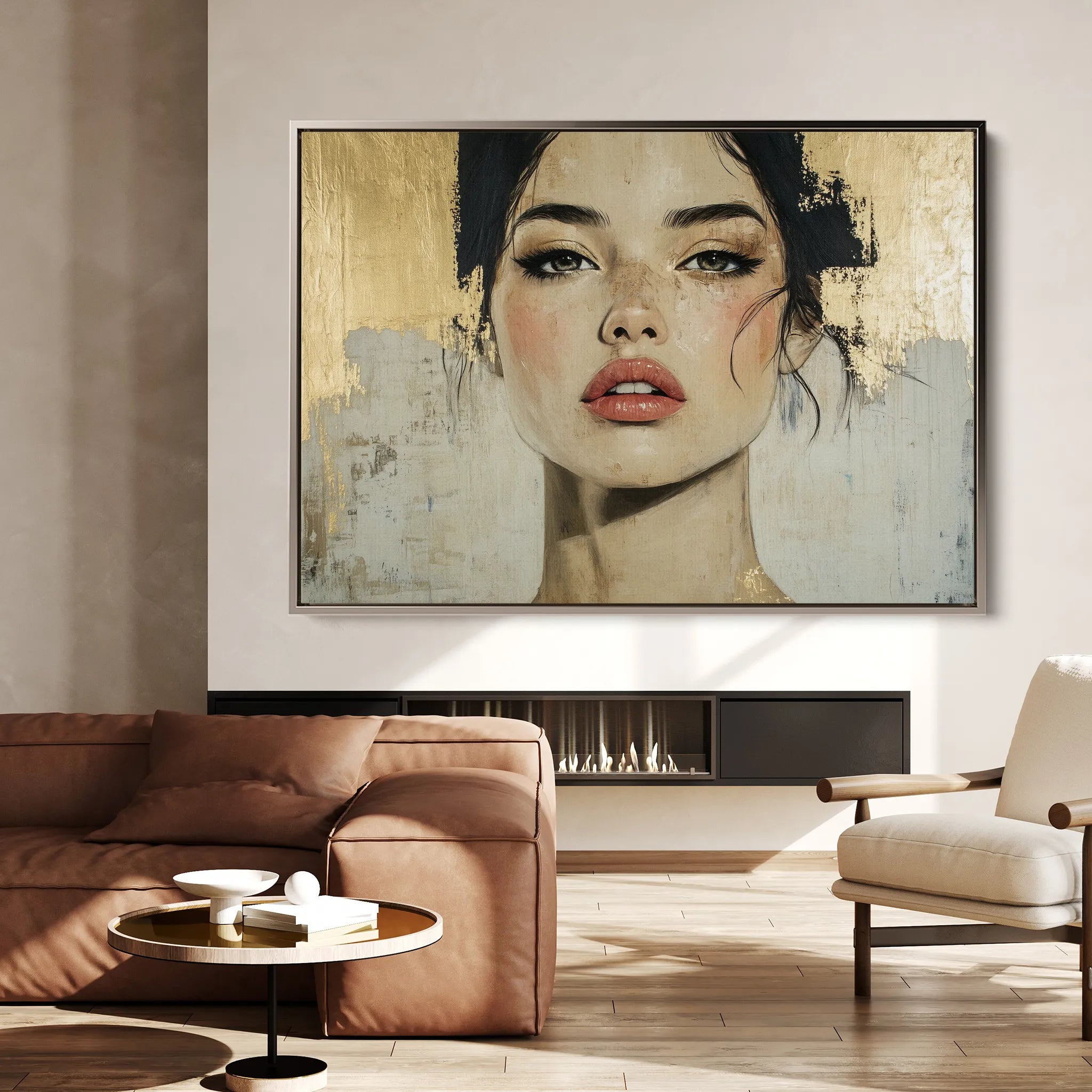 Portrait 122 Canvas Art 18" x 24" / 45 x 60 cm / Black