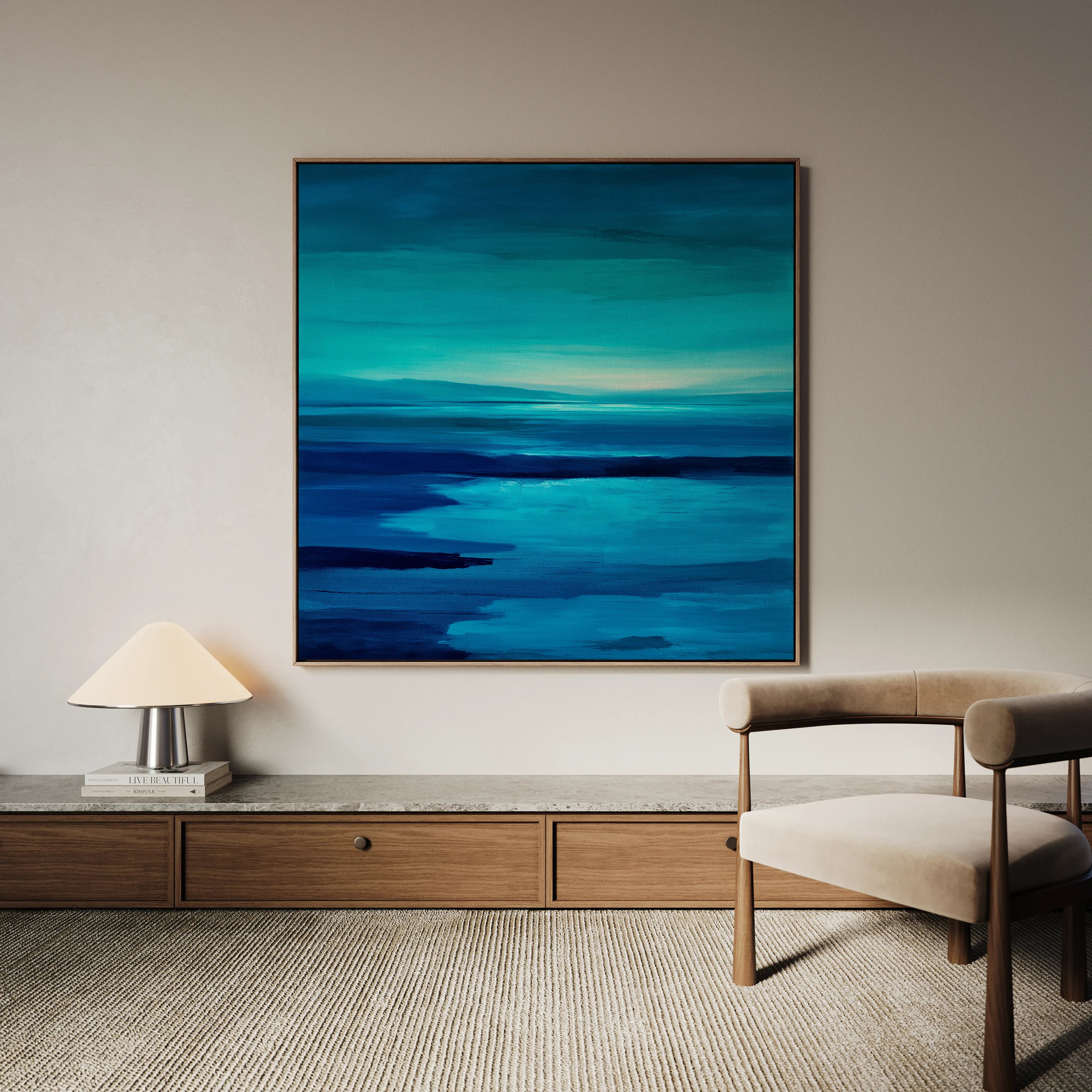 Abstract 1224 Canvas Art 16" x 16" / 40 x 40 cm / Black