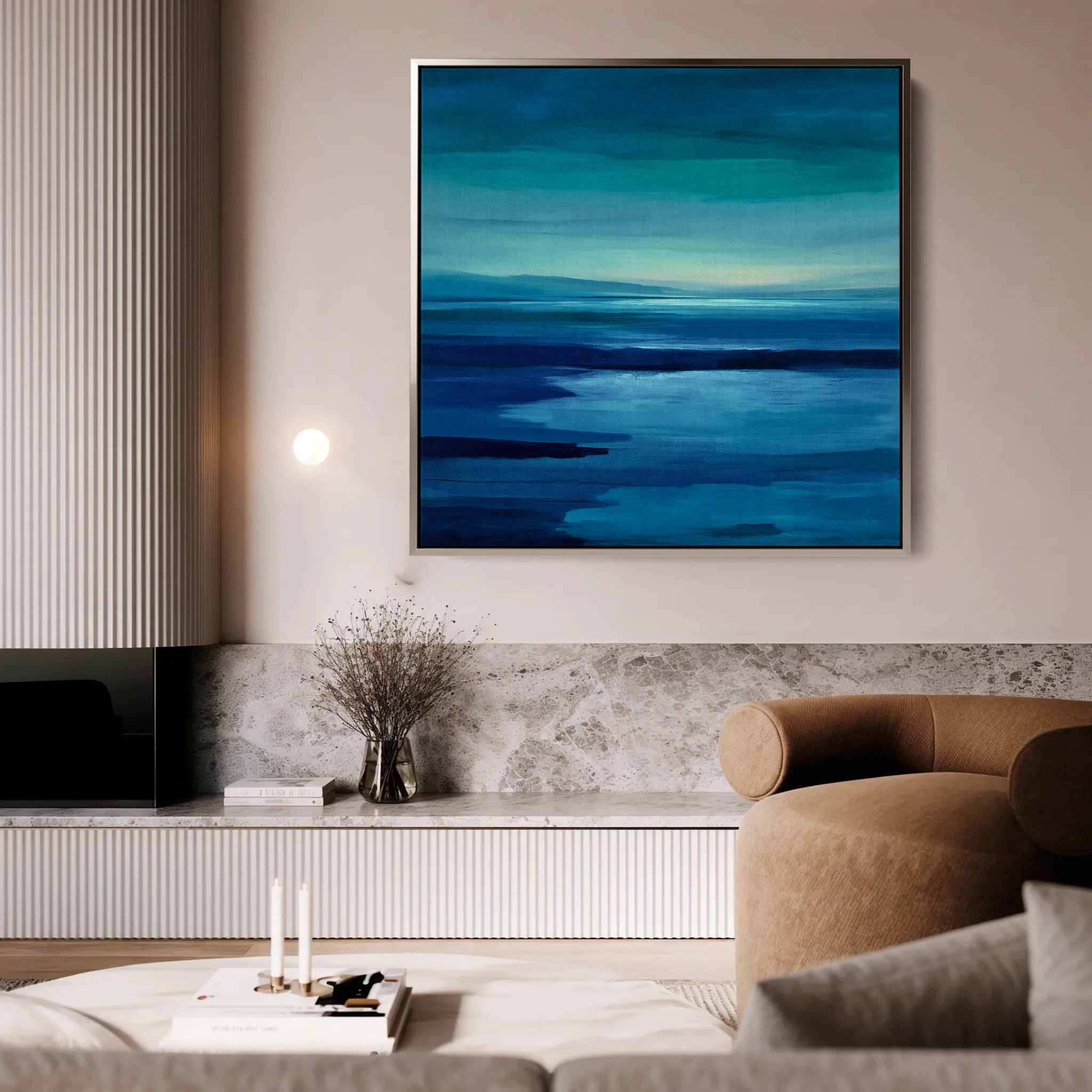 Abstract 1224 Canvas Art 16" x 16" / 40 x 40 cm / Black