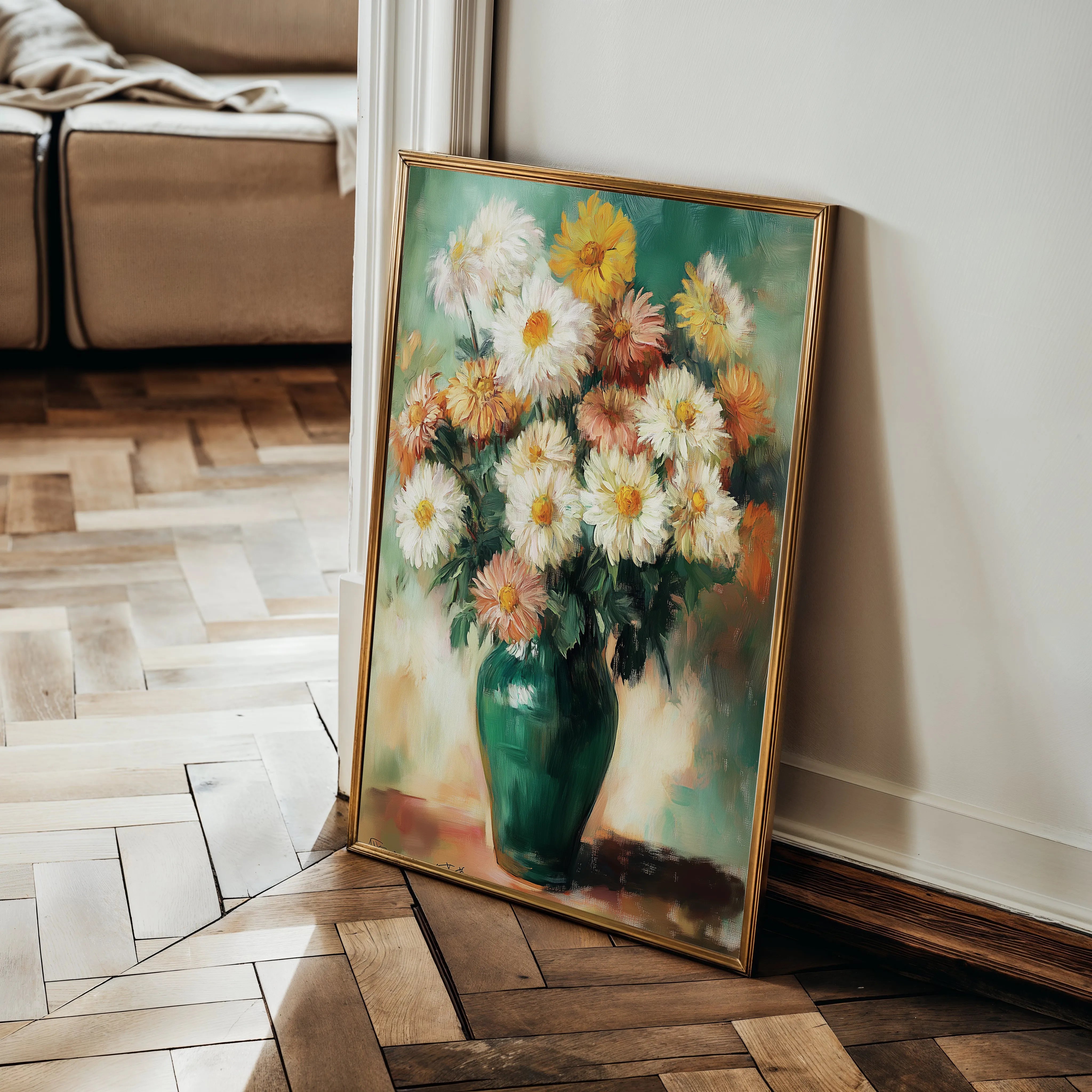 Floral 1225 Canvas Art 18" x 24" / 45 x 60 cm / Black
