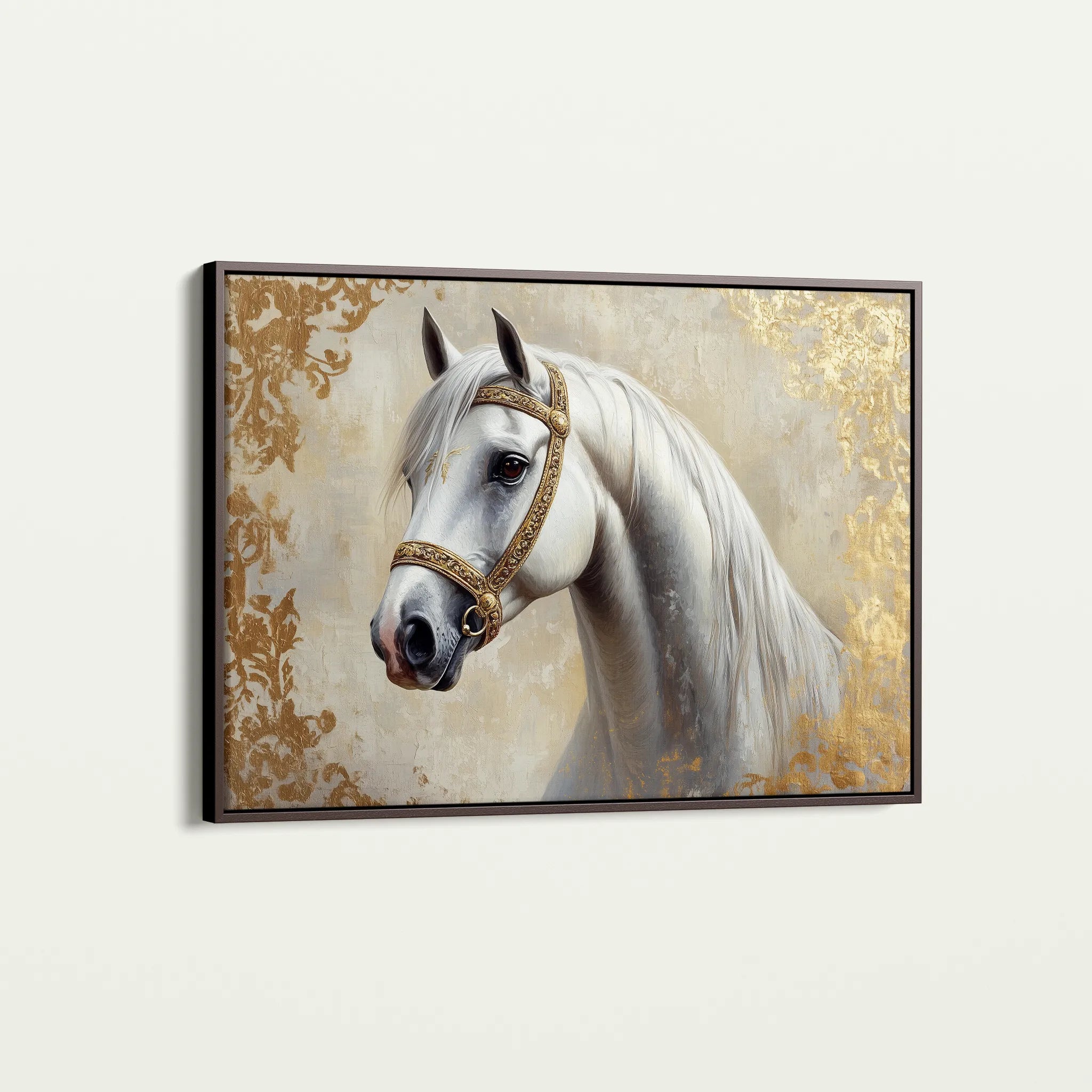 Horses 123 Canvas Art 18" x 24" / 45 x 60 cm / Black