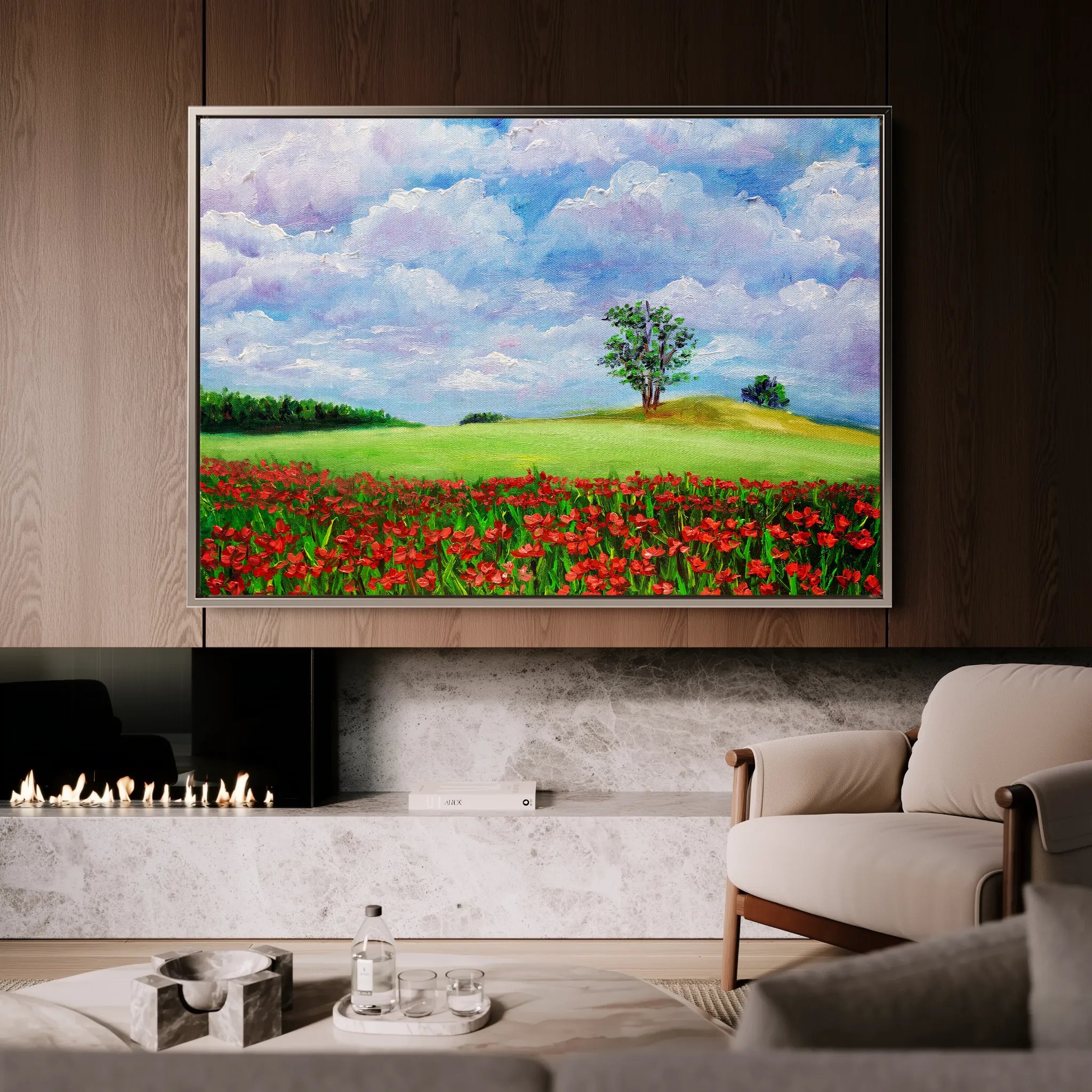 Landscape 123 Canvas Art 18" x 24" / 45 x 60 cm / Black