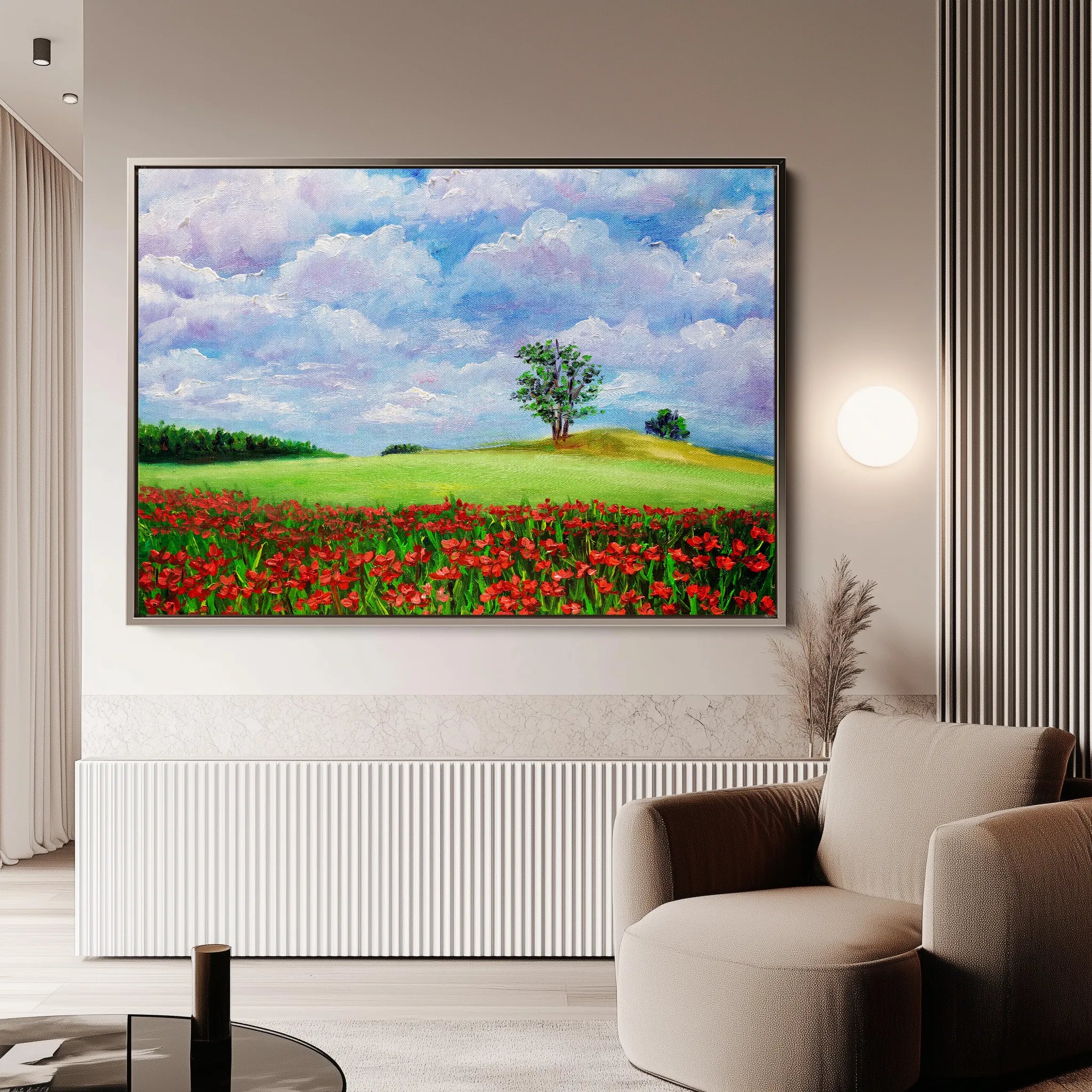 Landscape 123 Canvas Art 18" x 24" / 45 x 60 cm / Black
