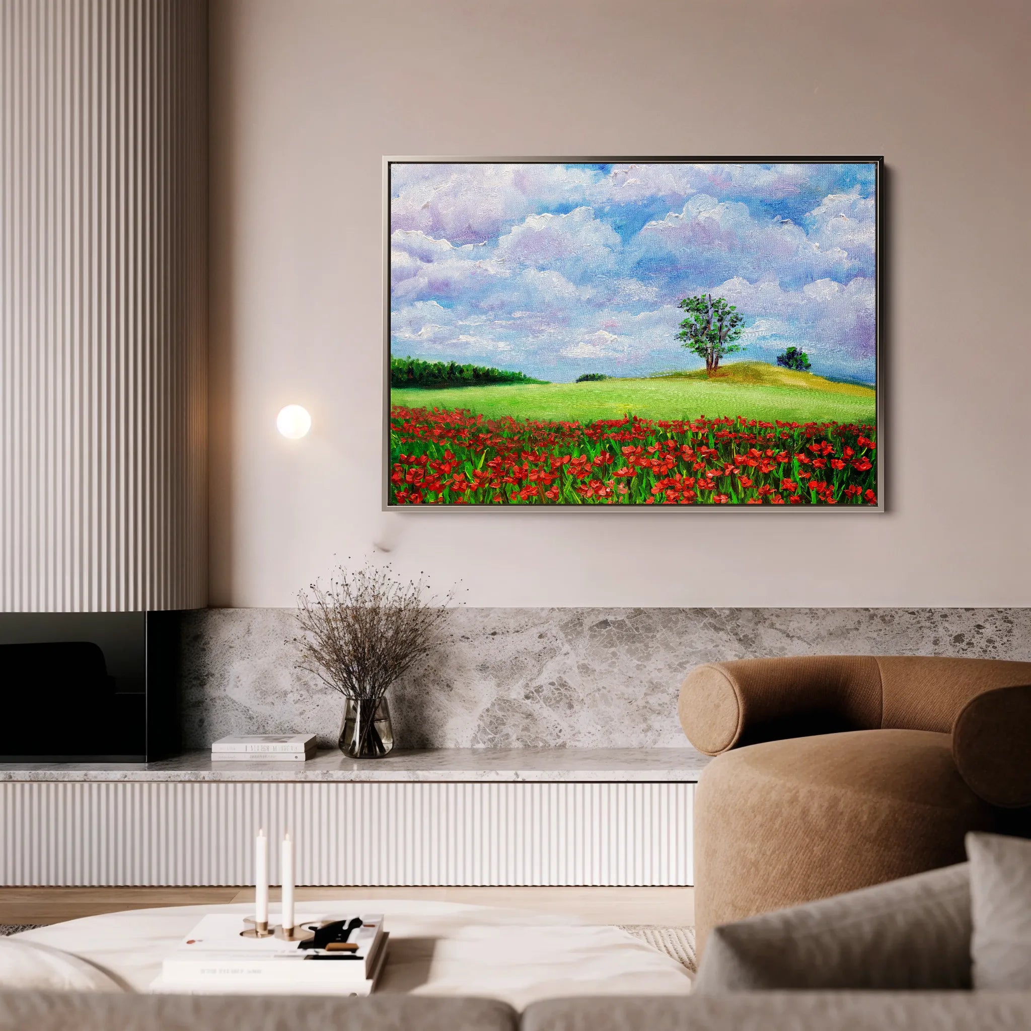 Landscape 123 Canvas Art 18" x 24" / 45 x 60 cm / Black
