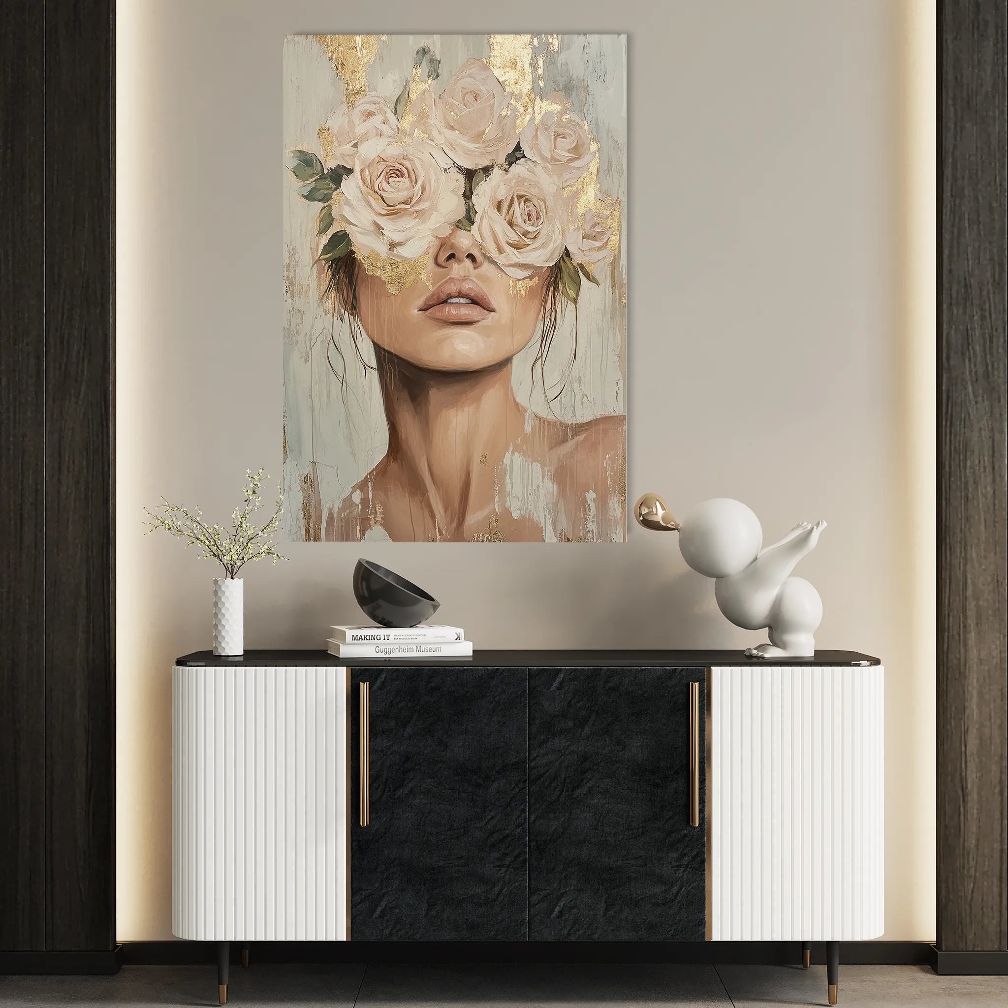 Portrait 123 Canvas Art 18" x 24" / 45 x 60 cm / Black
