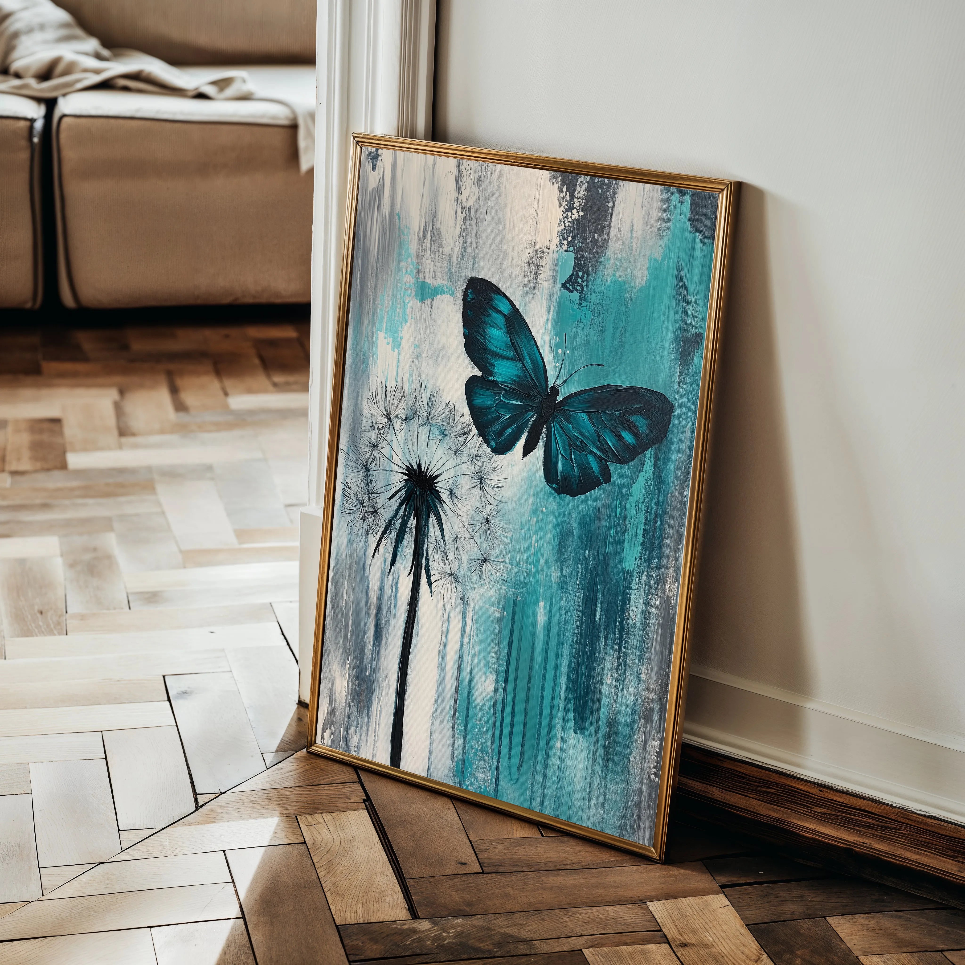 Floral 1233 Canvas Art 18" x 24" / 45 x 60 cm / Black