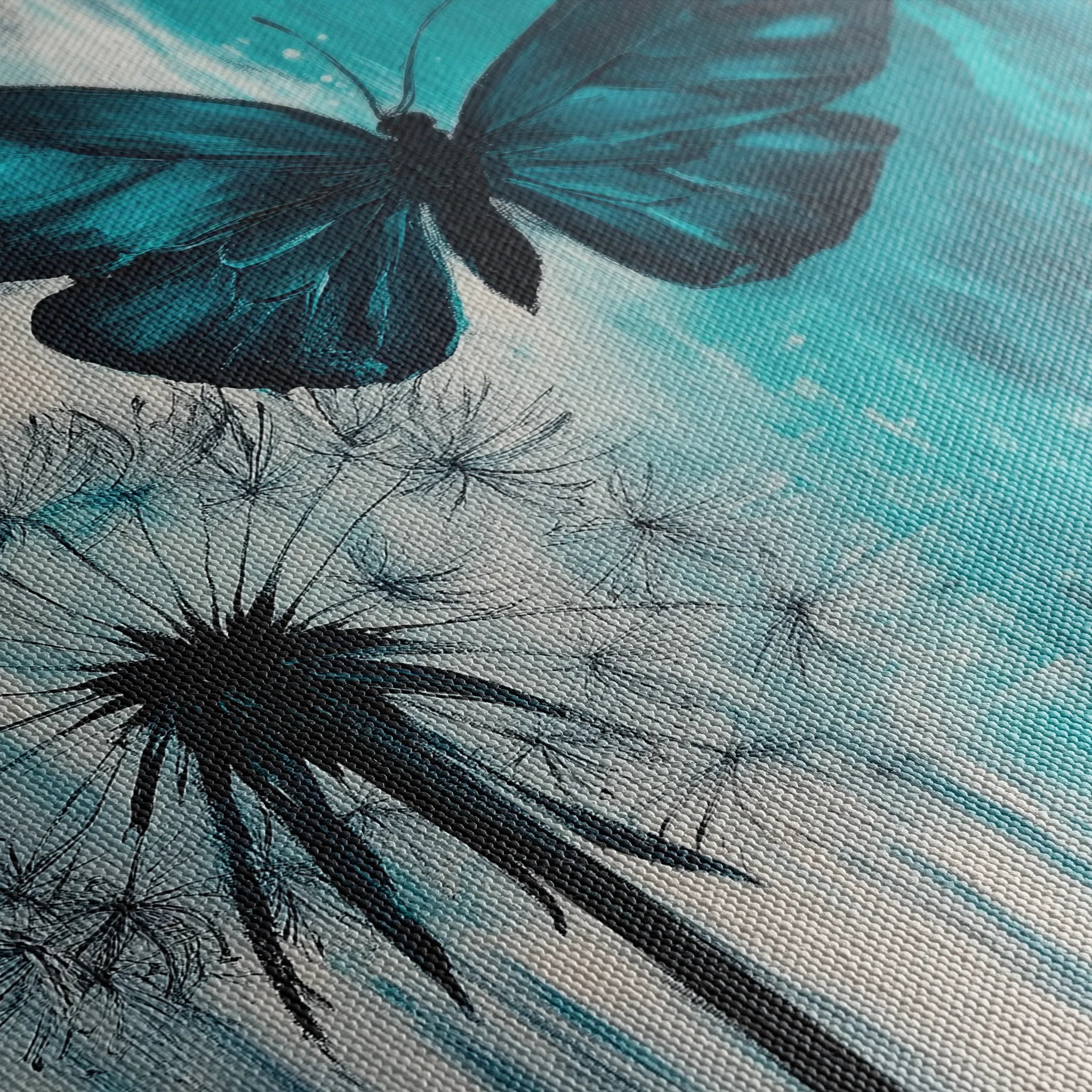 Floral 1233 Canvas Art 18" x 24" / 45 x 60 cm / Black
