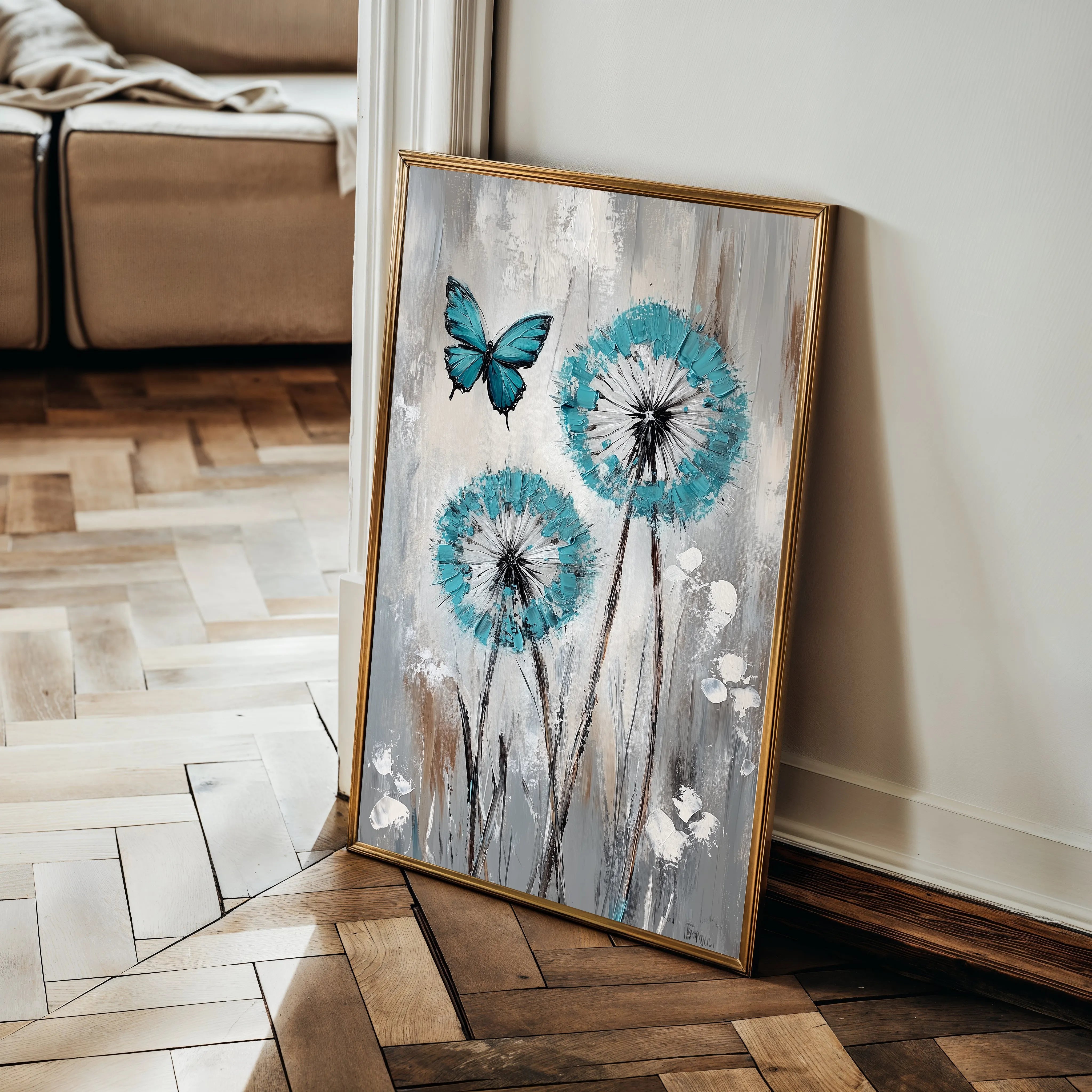 Floral 1234 Canvas Art 18" x 24" / 45 x 60 cm / Black
