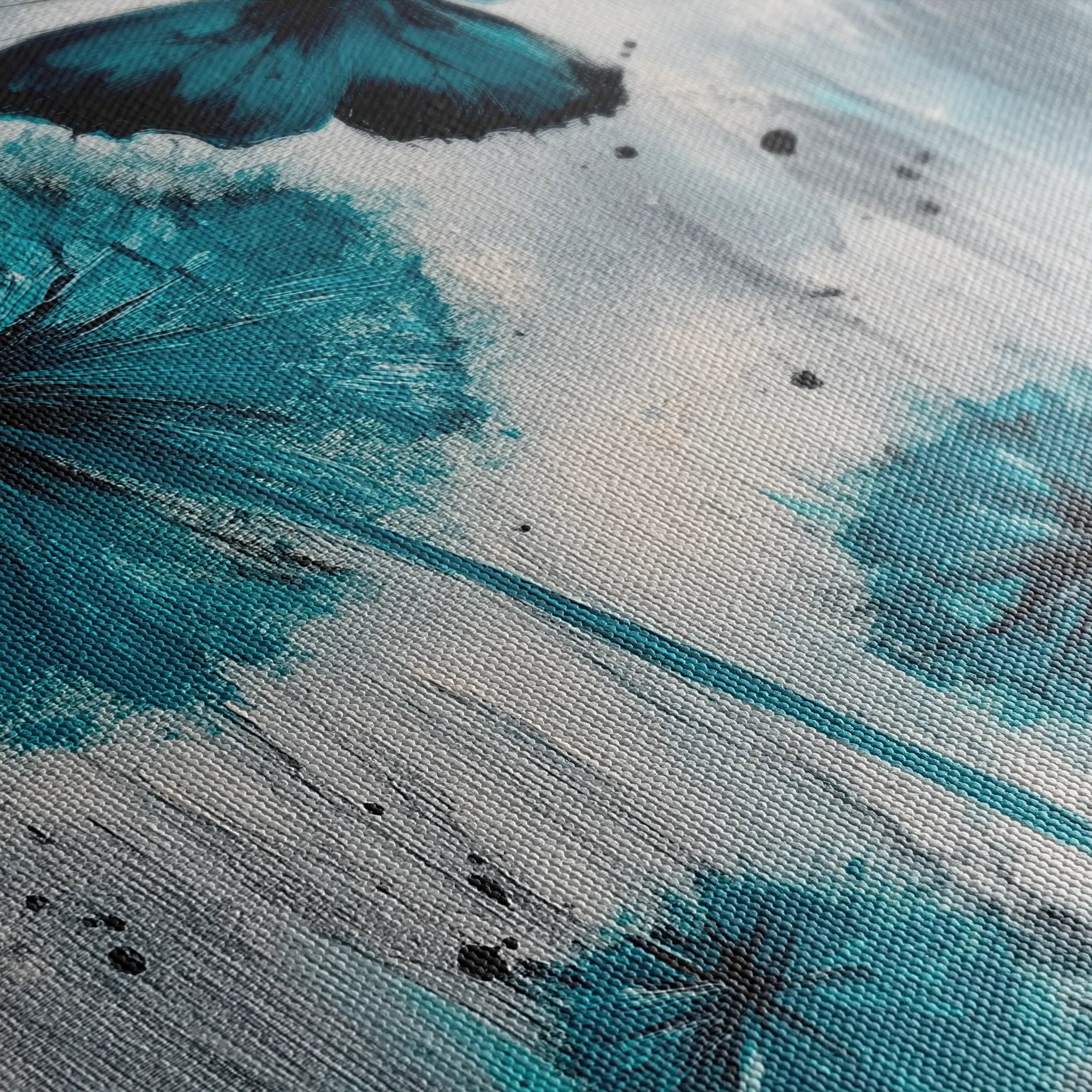 Floral 1235 Canvas Art 18" x 24" / 45 x 60 cm / Black