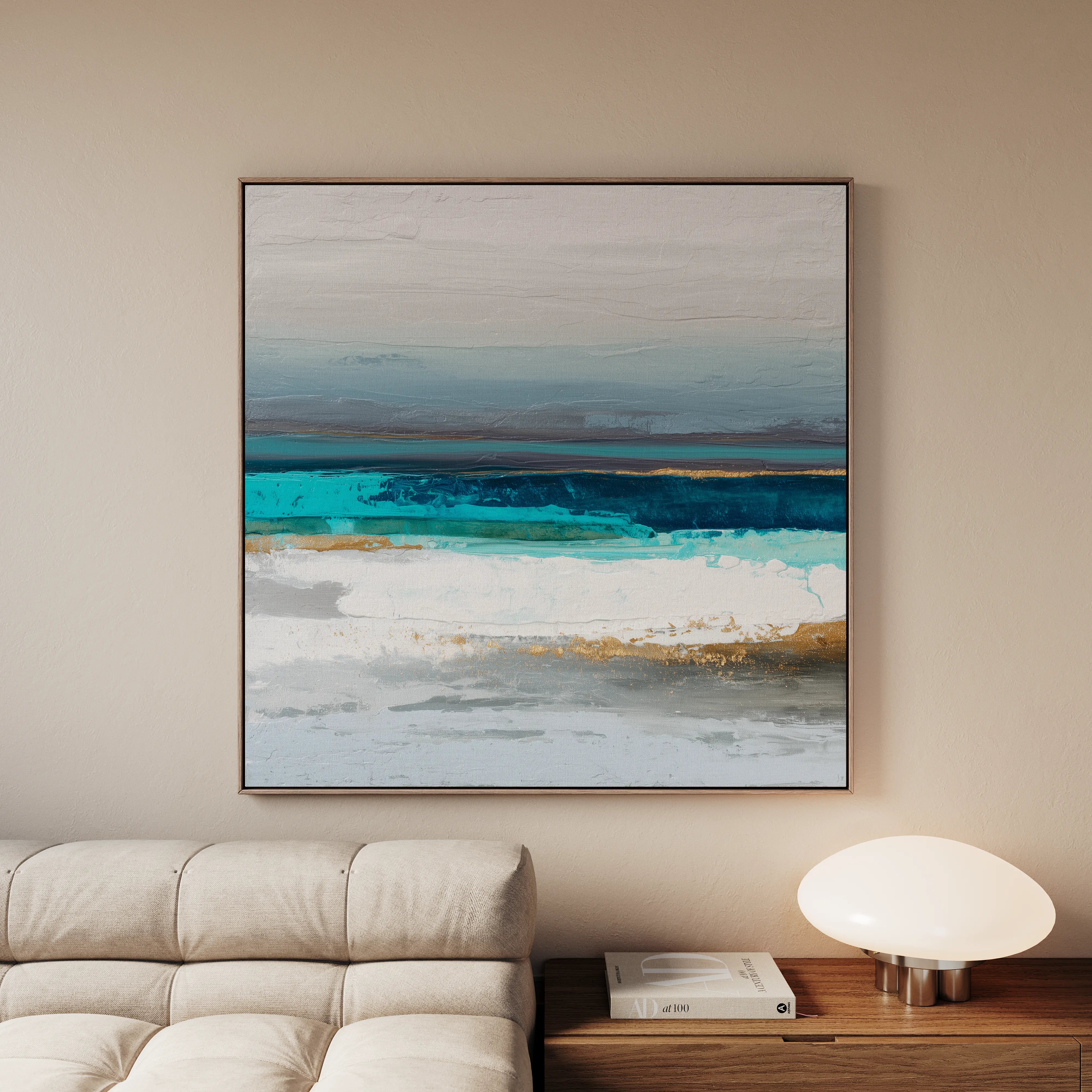Abstract 1237 Canvas Art 16" x 16" / 40 x 40 cm / Black