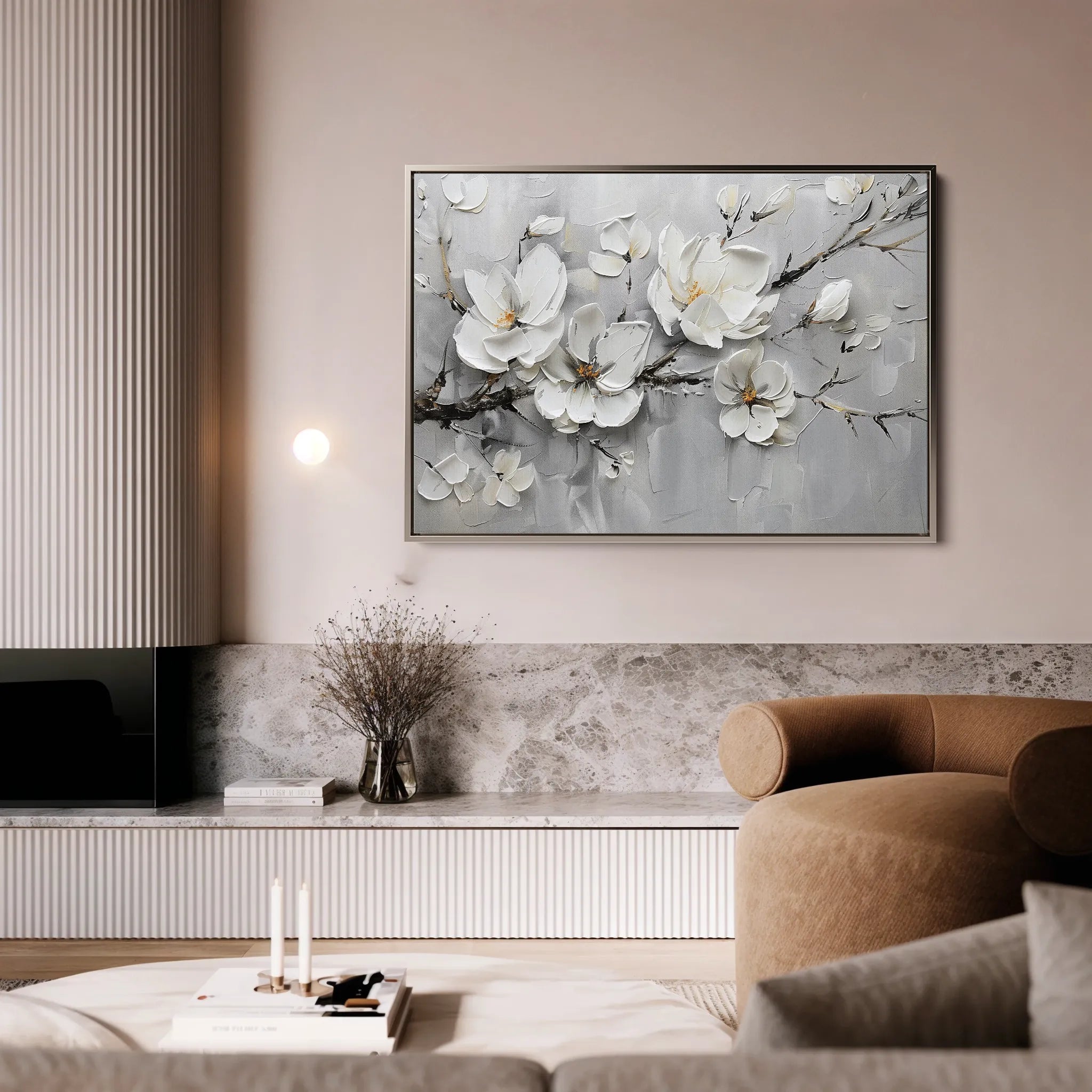 Floral 124 Canvas Art 18" x 24" / 45 x 60 cm / Black