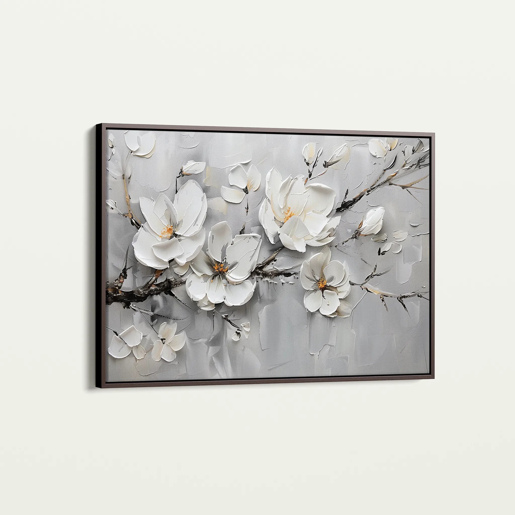 Floral 124 Canvas Art 18" x 24" / 45 x 60 cm / Black