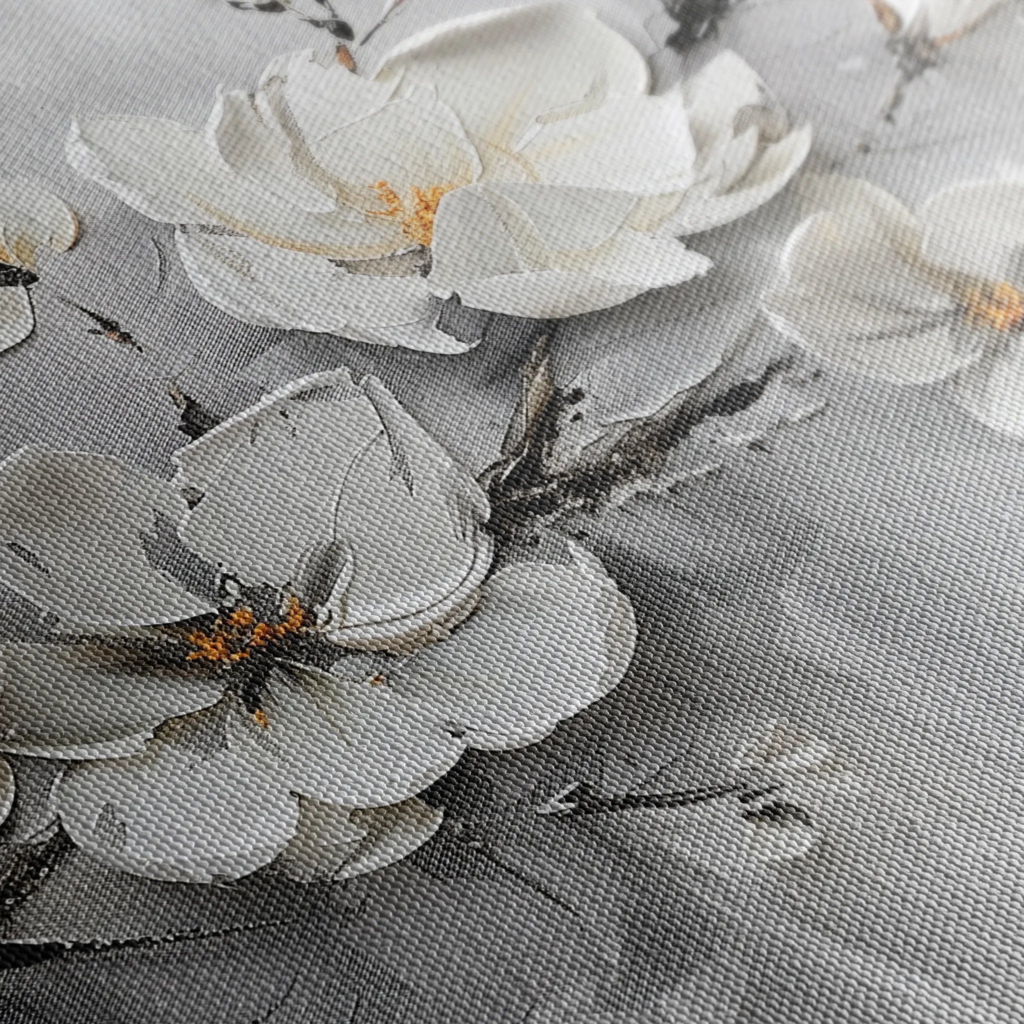 Floral 124 Canvas Art 18" x 24" / 45 x 60 cm / Black