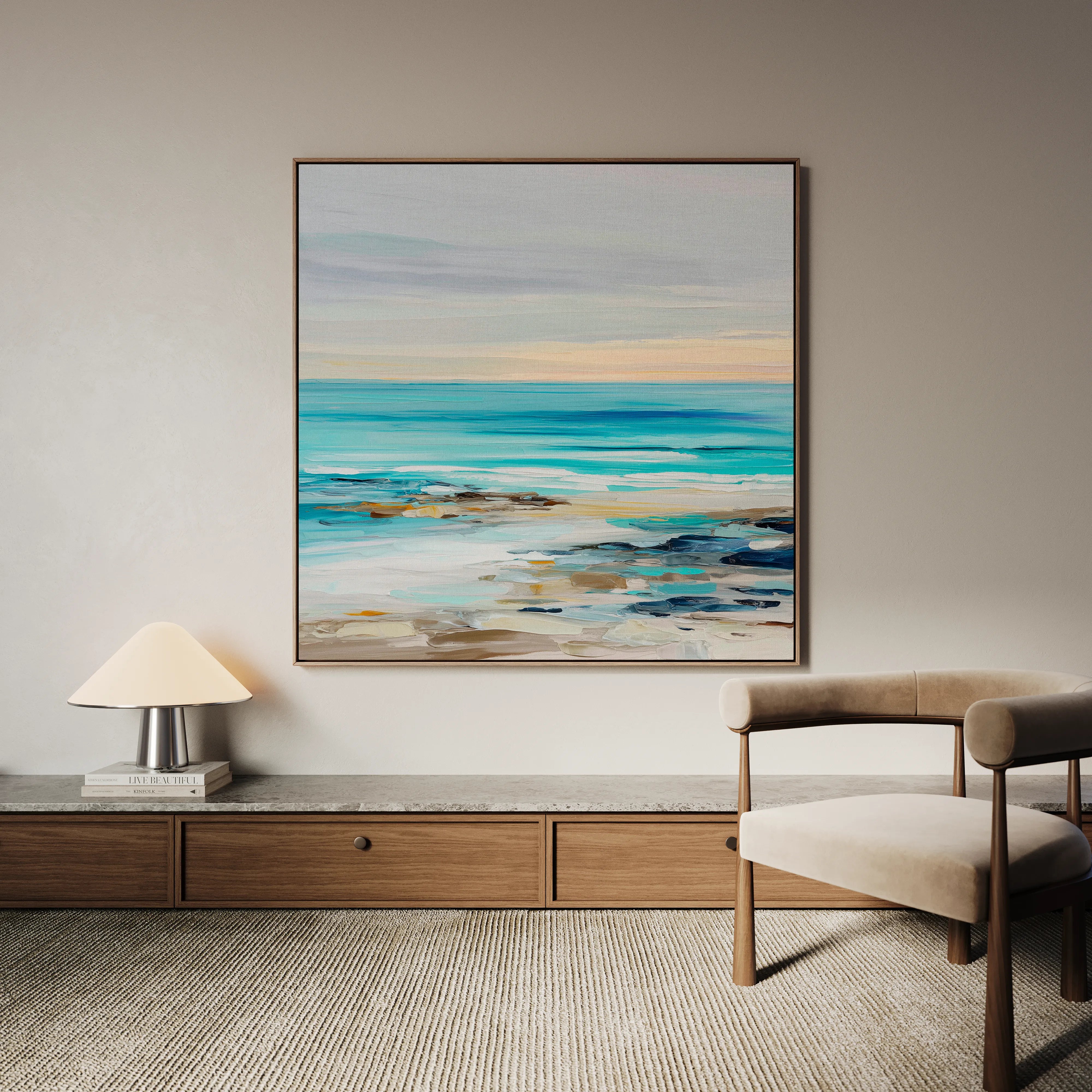 Abstract 1242 Canvas Art 16" x 16" / 40 x 40 cm / Black