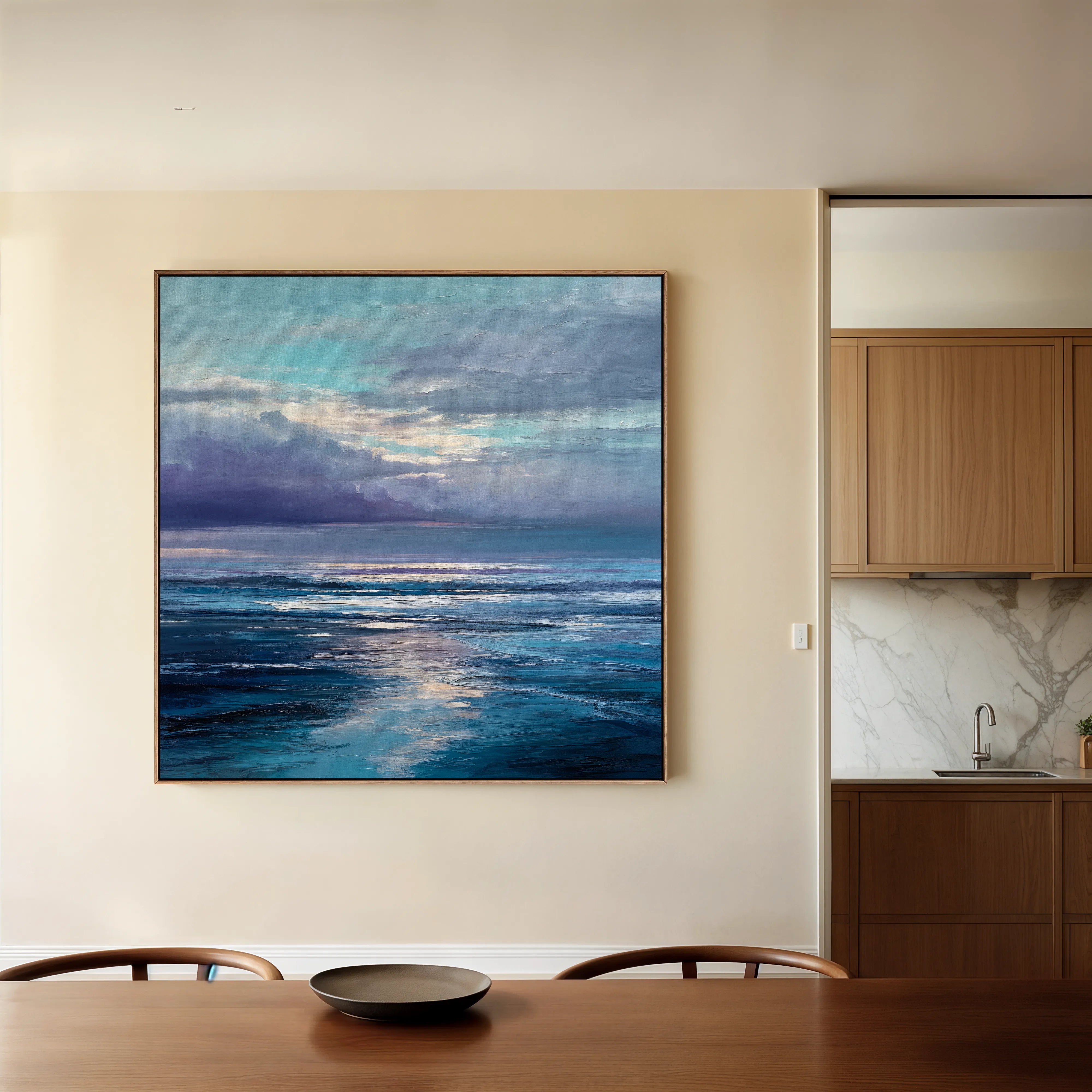 Abstract 1247 Canvas Art 16" x 16" / 40 x 40 cm / Black