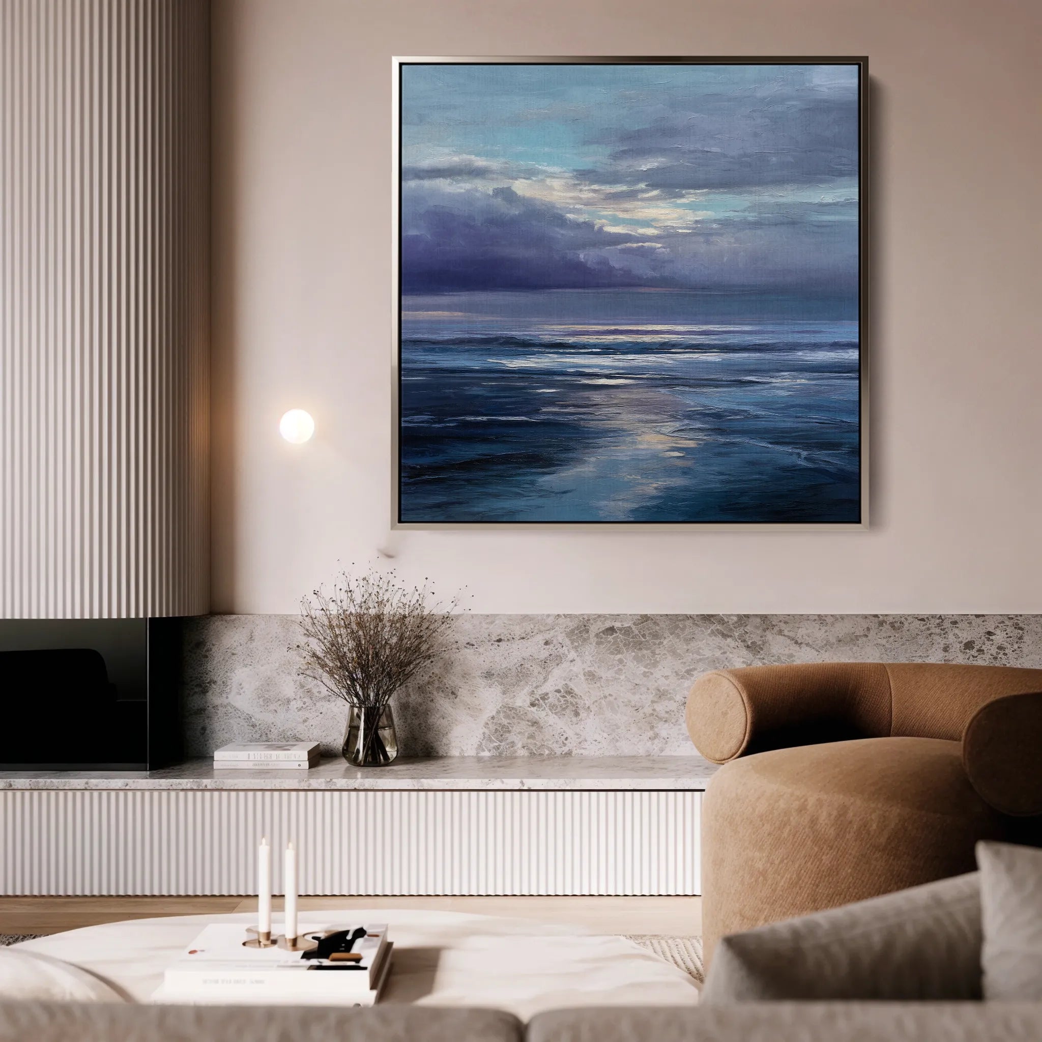 Abstract 1247 Canvas Art 16" x 16" / 40 x 40 cm / Black