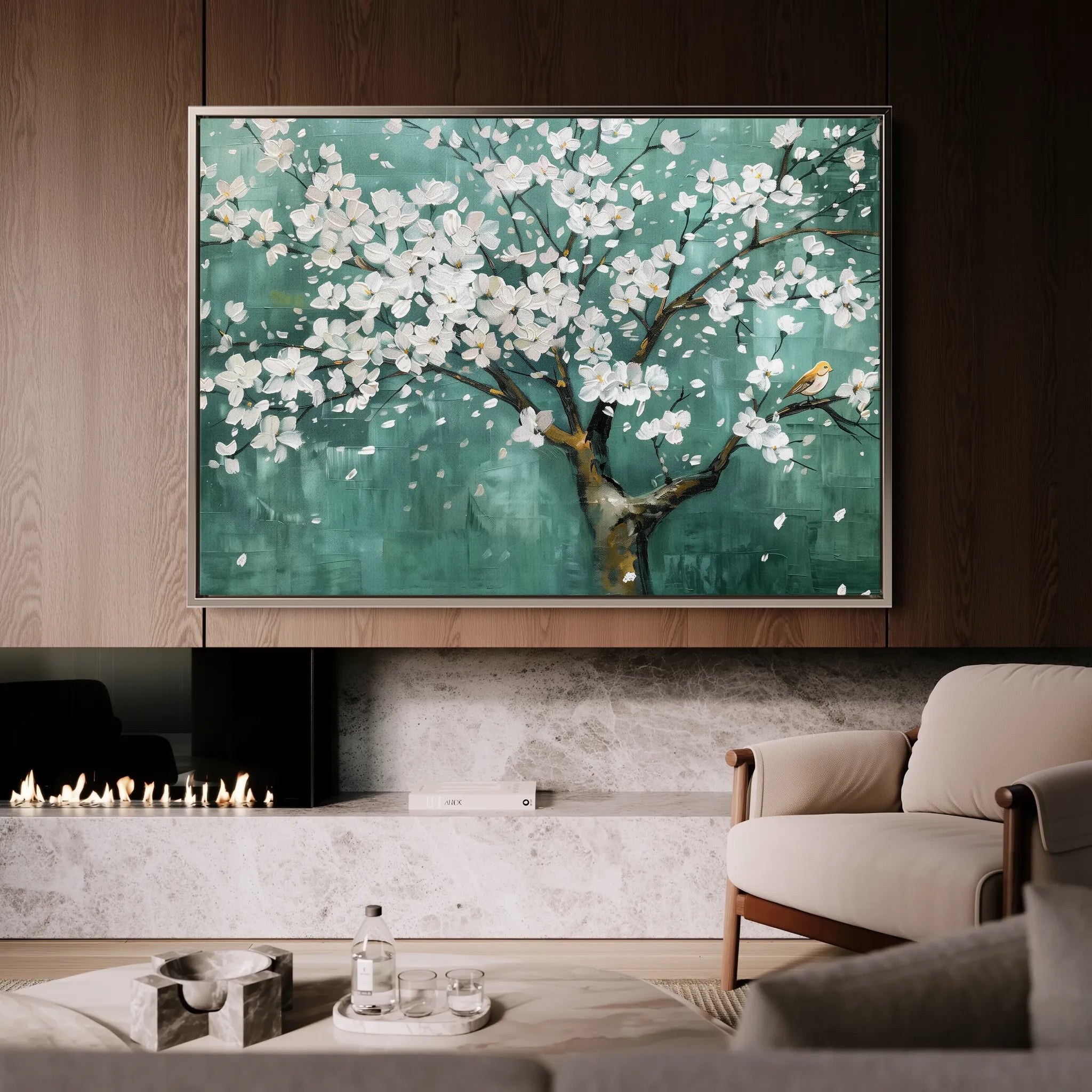 Floral 125 Canvas Art 18" x 24" / 45 x 60 cm / Black