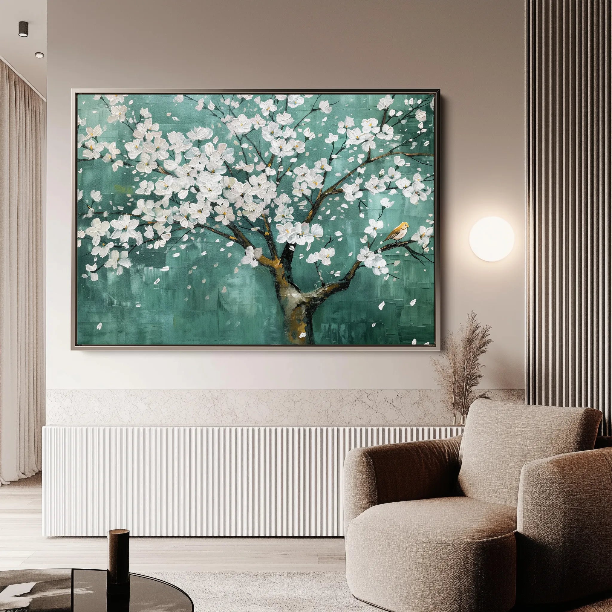 Floral 125 Canvas Art 18" x 24" / 45 x 60 cm / Black