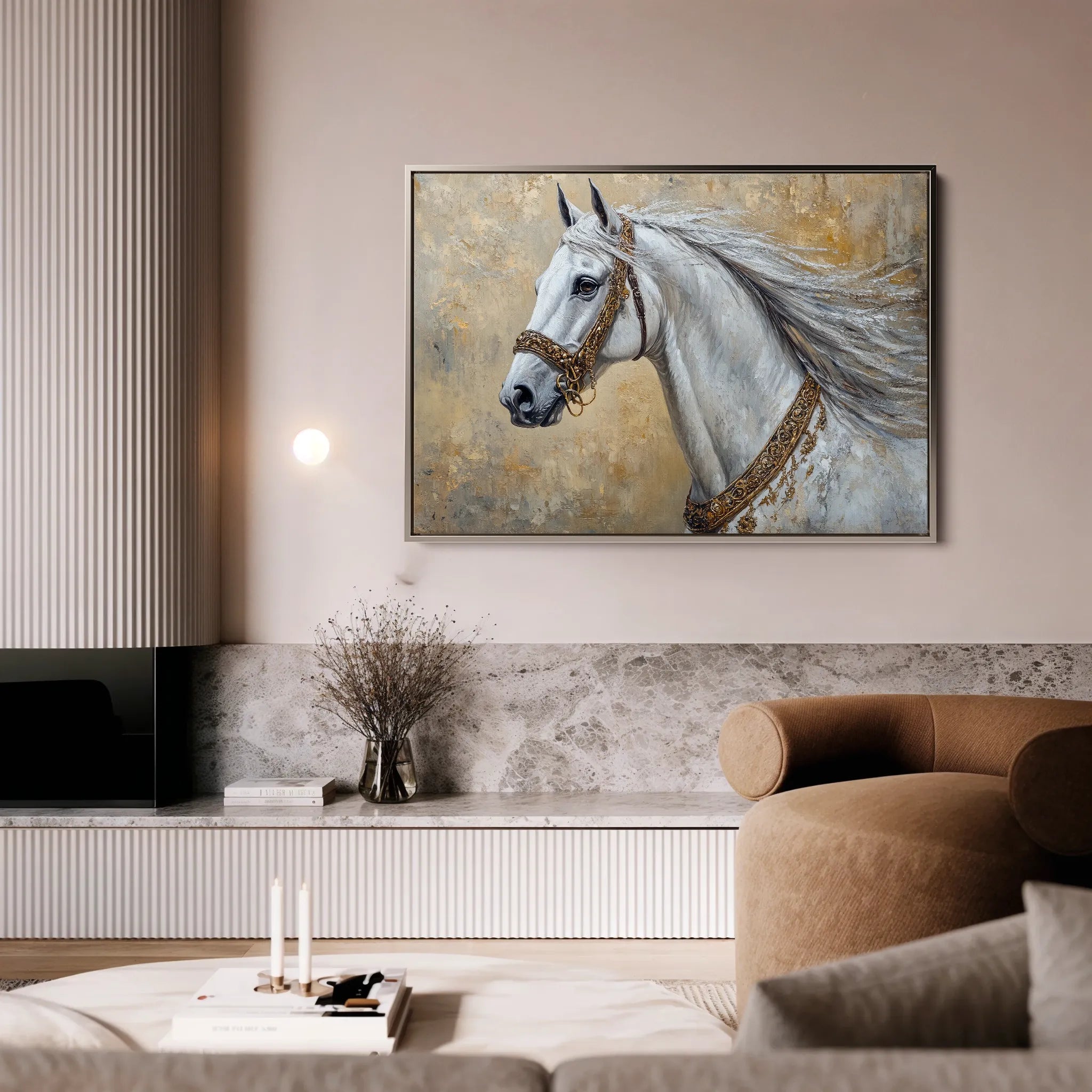Horses 125 Canvas Art 18" x 24" / 45 x 60 cm / Black