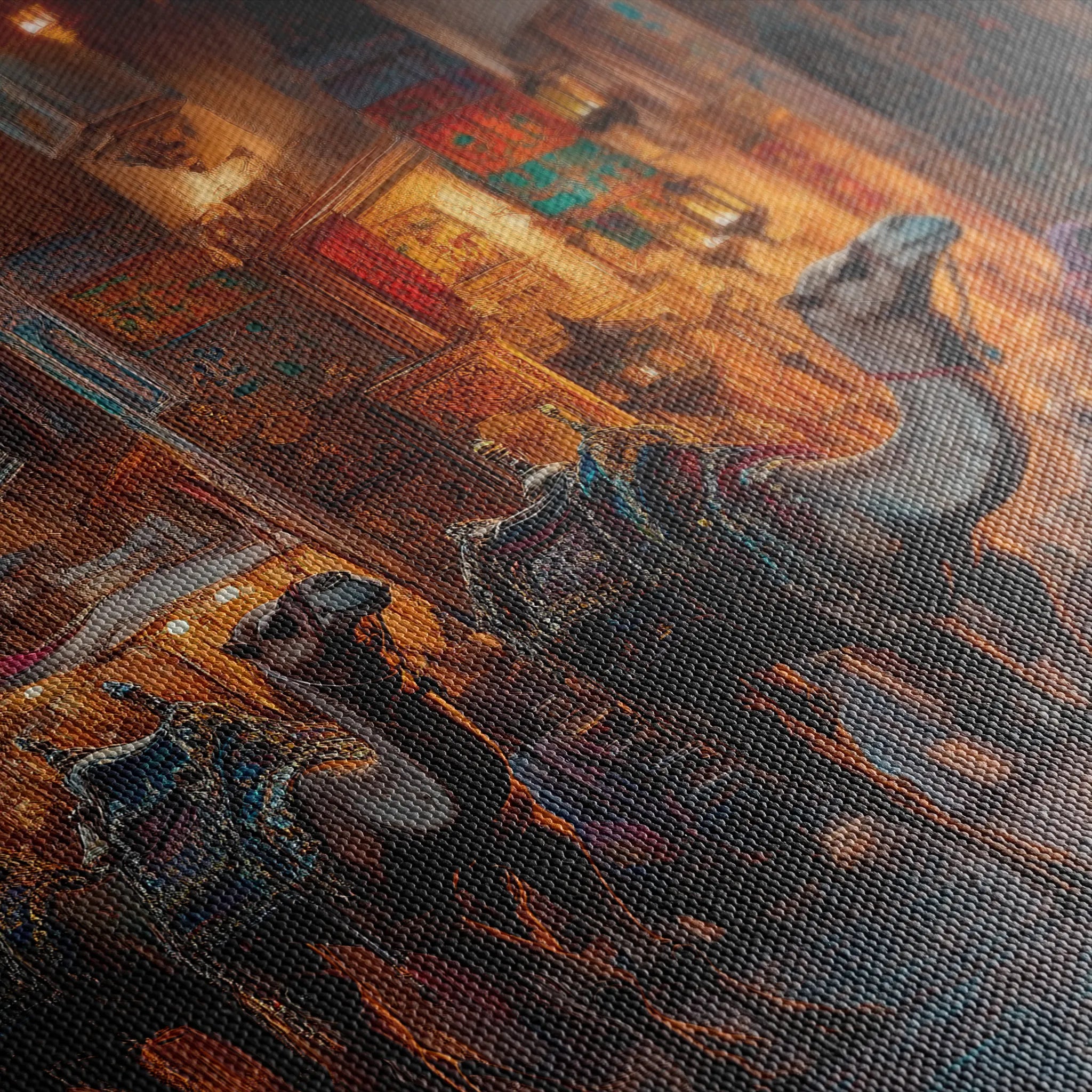Orientalist 125 Canvas Art 18" x 24" / 45 x 60 cm / Black